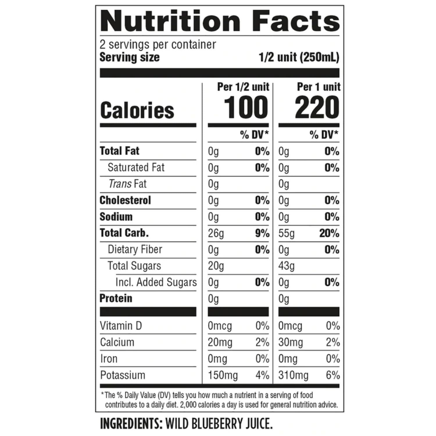 Wyman's Wild Blueberry Juice, 100% Juice, No Sugar Added, Not From Concentrate, Glass Bottled, 500mL (3 Pack) - Image 2
