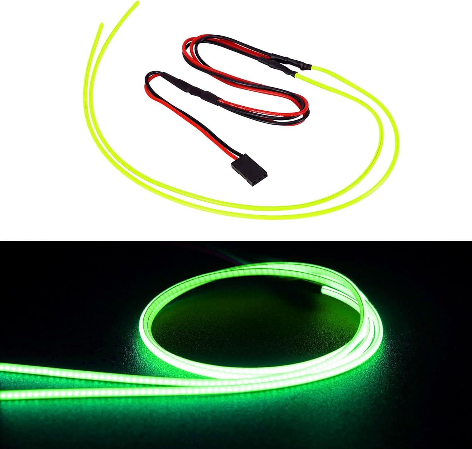 INJORA RC LED Strip Lights Flexible Cuttable for TRX4M SCX24 1/24 1/18 Crawlers Upgrade(Green) - Image 4