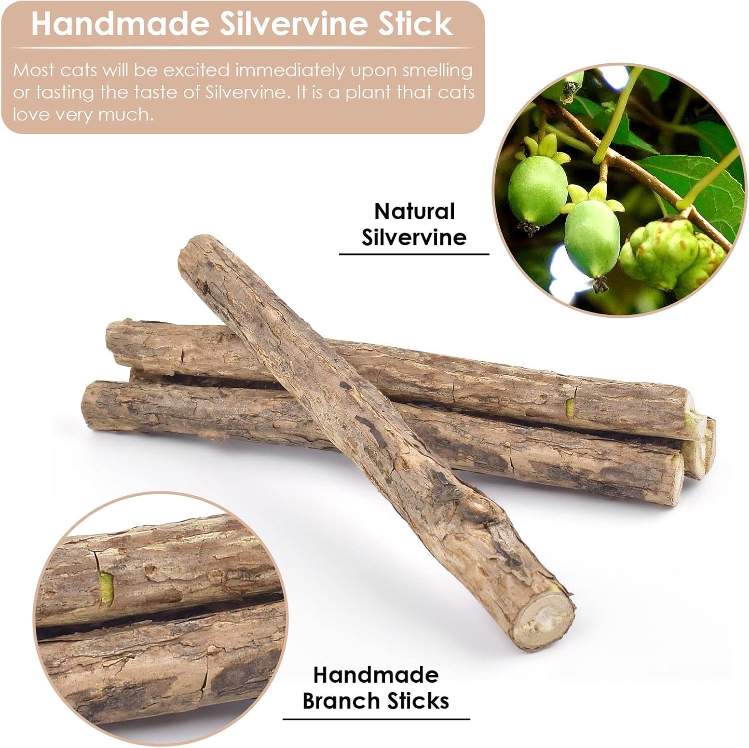 Bissap 10 PCS Silvervine Chew Sticks for Cats, Catnip Chew Sticks Cat Toys for Indoor Cat Kitten Teeth Grinding Interactive Feather Toys for Aggressive Chewers Dental Care - Image 5