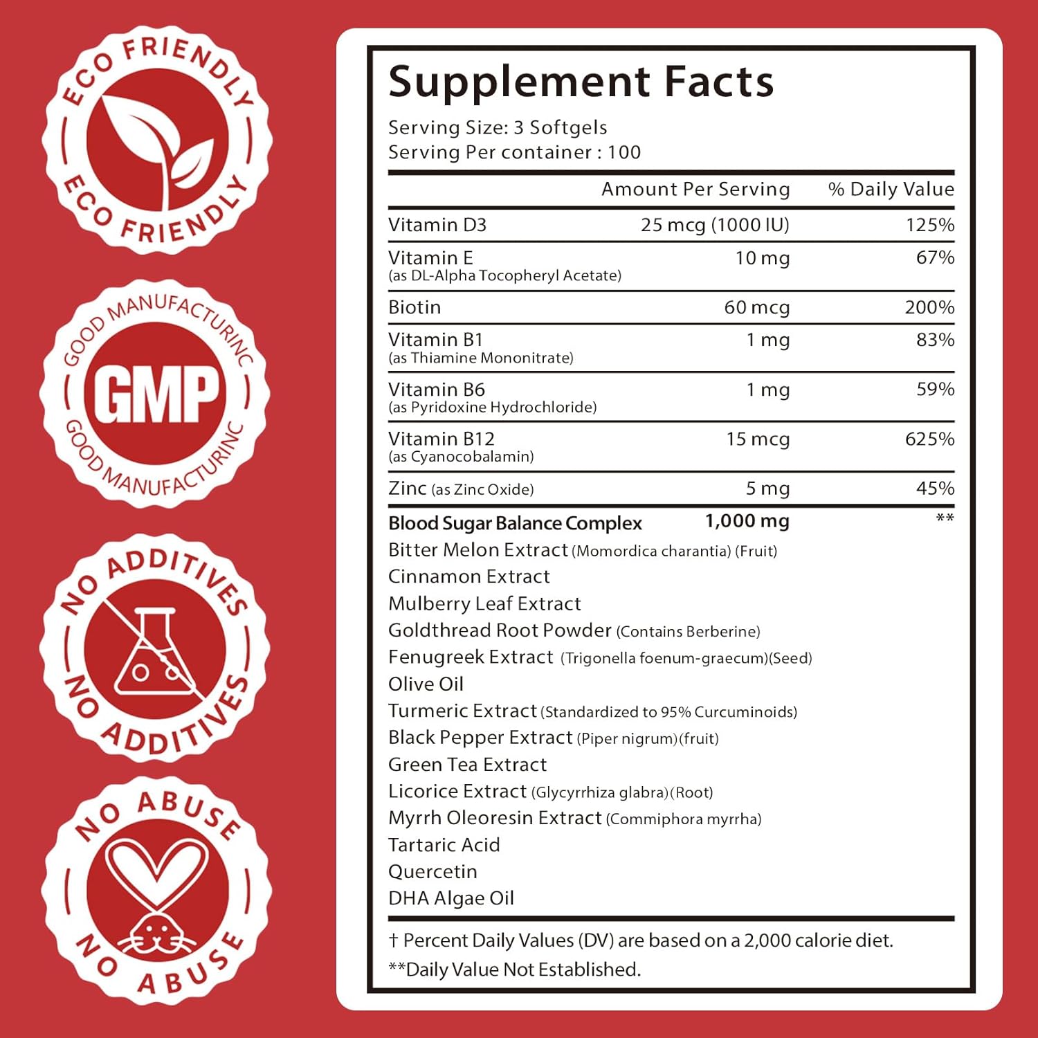 300 Softgels Blood Sugar Complex Supplement | 20+ Active Herbs-Berberine, Cinnamon, Bitter Melon, Mulberry Leaf, Fenugreek, Vitamins for Energy Level, Vitality Support | Clean Formula - Image 8