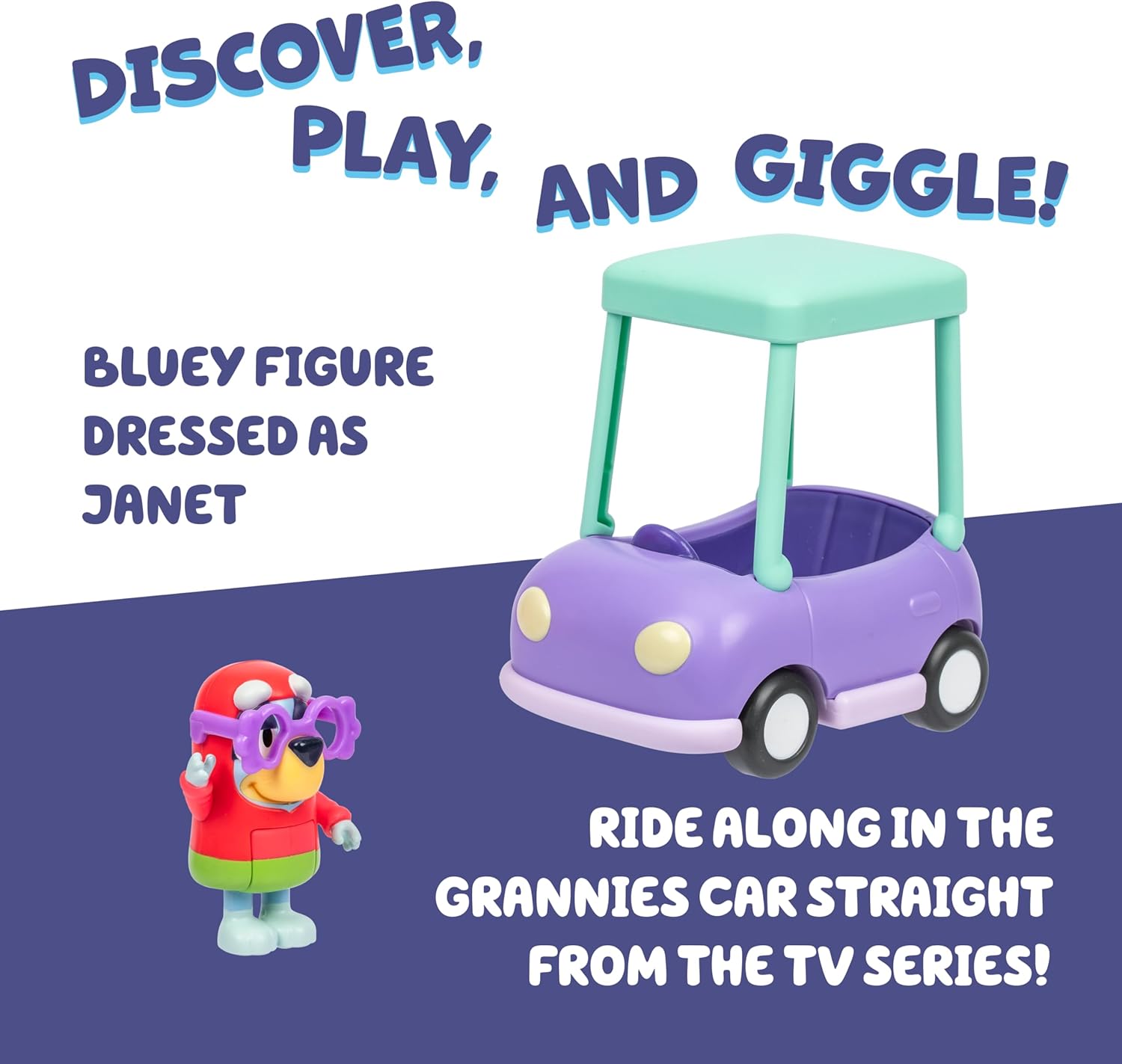 Bluey Basic Granny Toddler Toy Car, 3” Articulated Janet Kids Toy, Immersive Car Toys for Toddlers of Ages 3+ - Image 3
