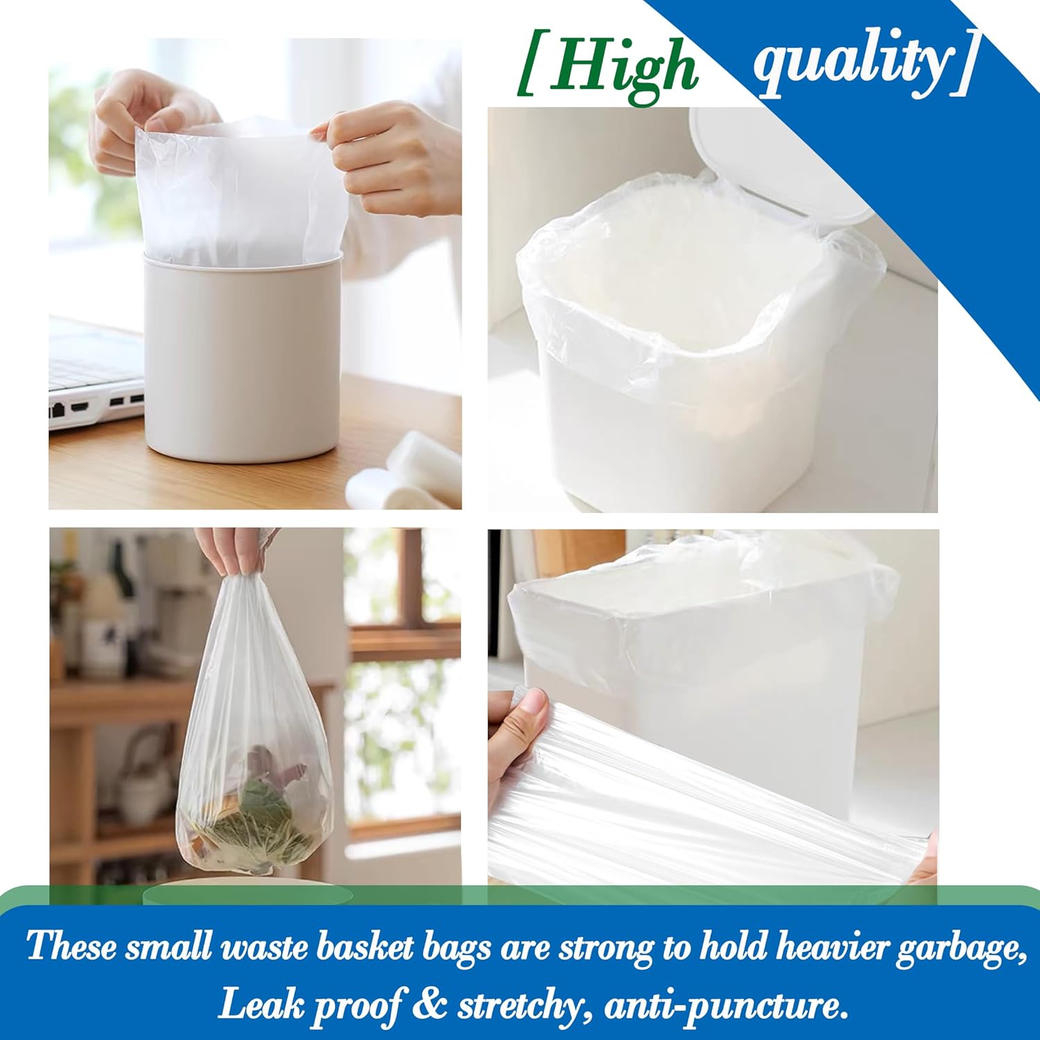 0.5 Gallon 350 pcs Mini Clear Trash Bags, Tiny Strong Garbage Bags,Small Plastic Bags for Desktop Trash Bin, Tiny Bathroom Trash Can Bin Liners,Mini Bags for Waste Basket Liner,Fit 2 Liters-Clear - Image 5