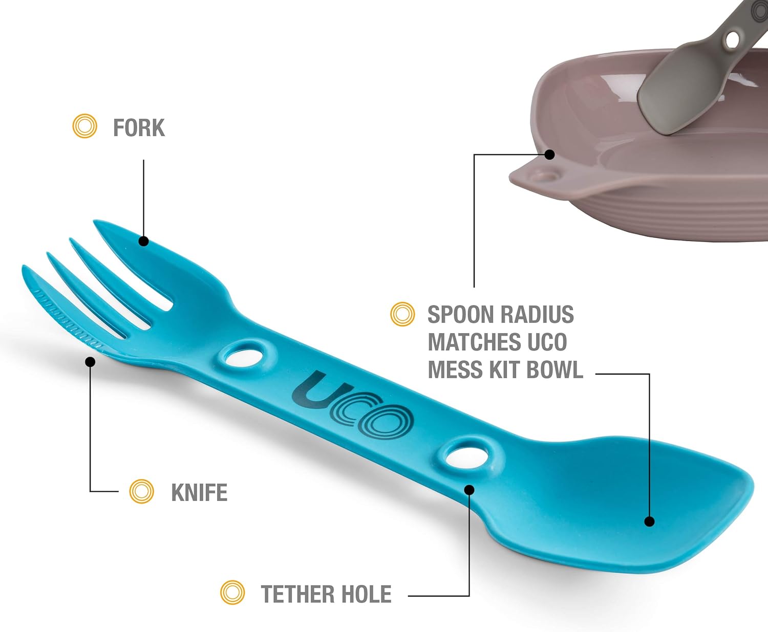 UCO Utility Spork 3-in-1 Combo Spoon-Fork-Knife Utensil - Image 2