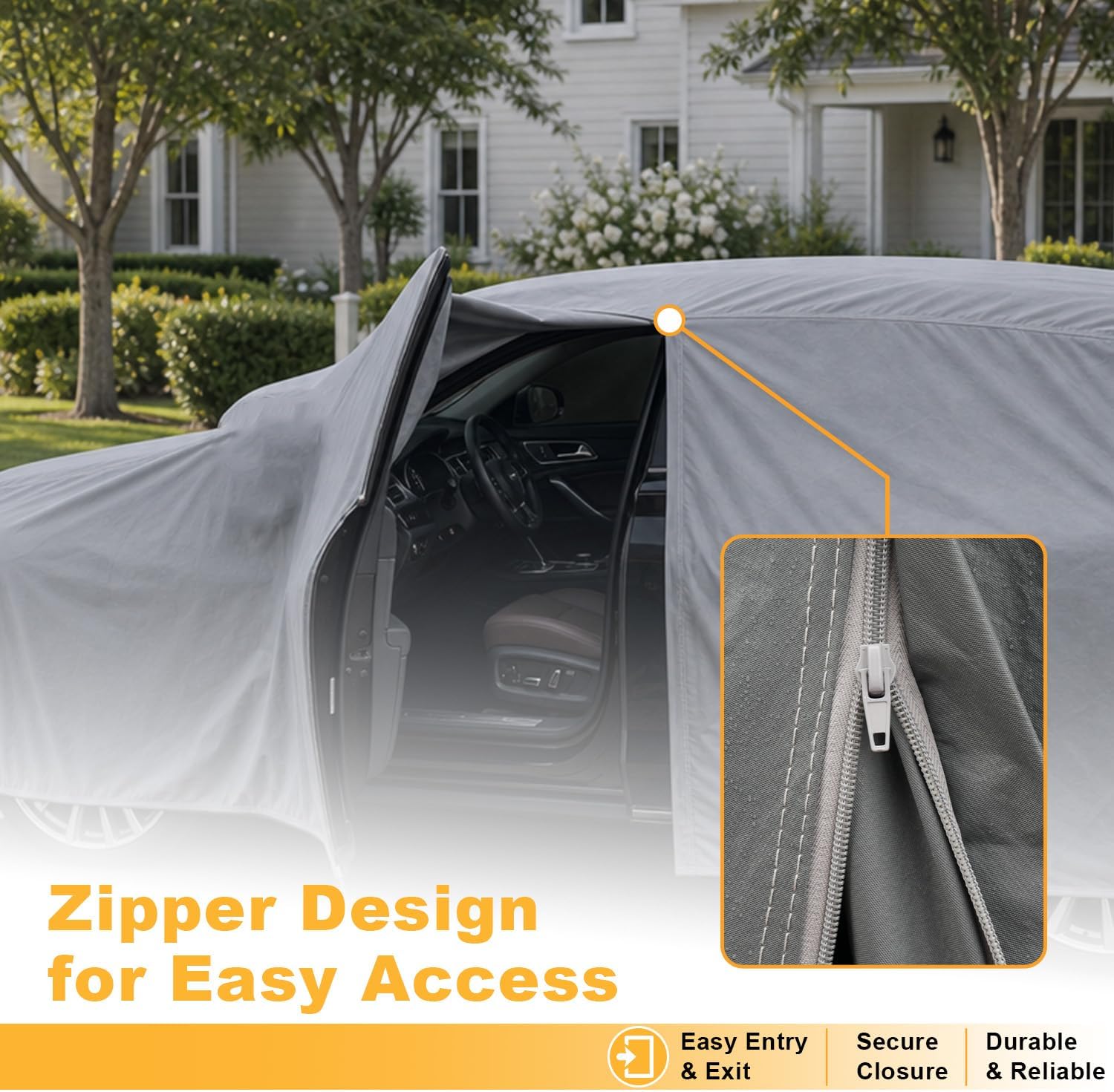 GUNHYI 16 Layers Large Truck Cover Waterproof All Weater, Heavy Duty Pickup Truck Cover for RAM 2500 3500, Silverado 1500 2500 3500, F-Series F-250 F-350, Toyota Tundra etc. Length up to 261 inch. - Image 4