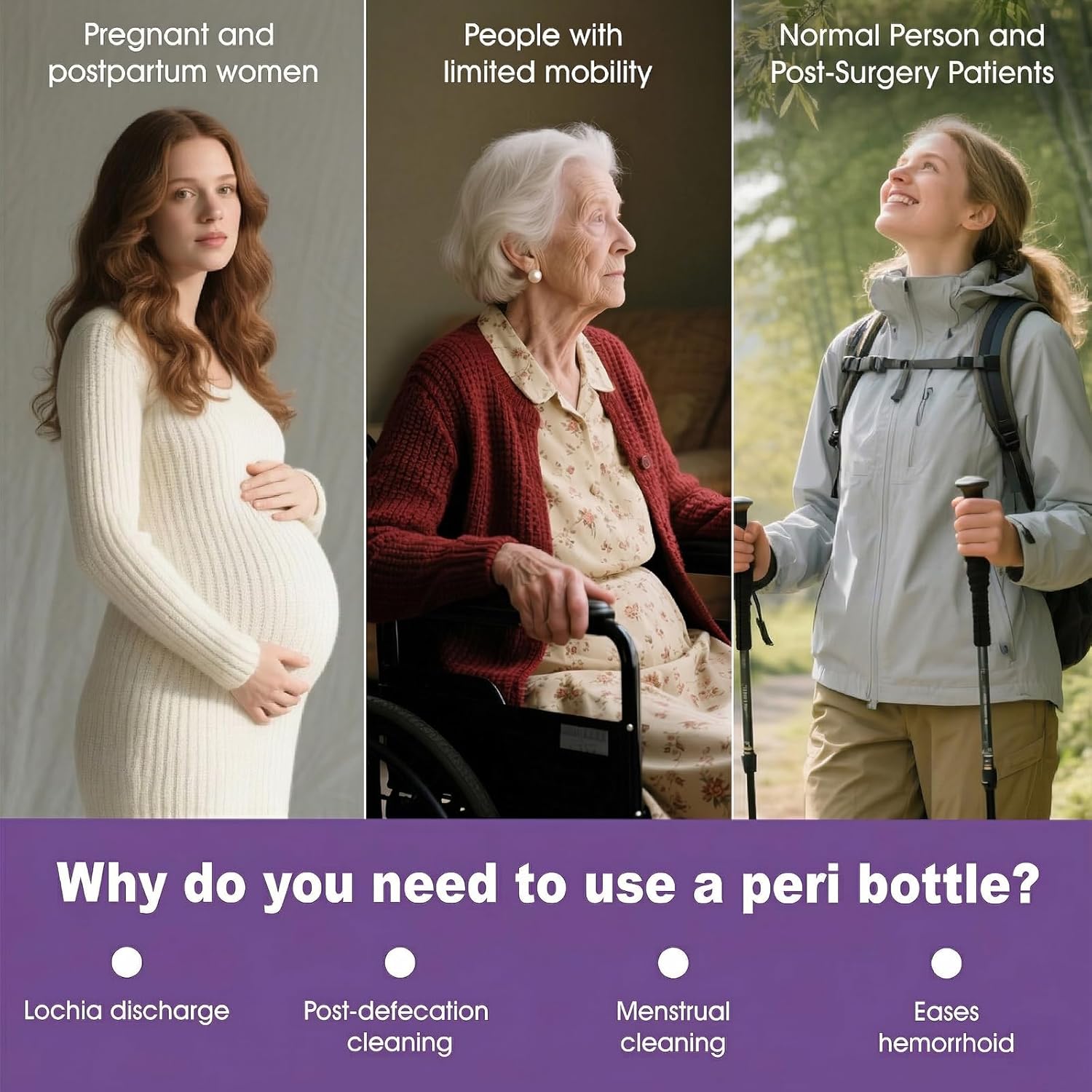17oz Upside Down Peri Bottle for Postpartum, Large Capacity Portable Bidet, Perineal Bottle, Postpartum Essential, Surgery Toilet Aids Tools, Feminine Hygiene Care, Ideal for Post-Toilet Cleaning - Image 2