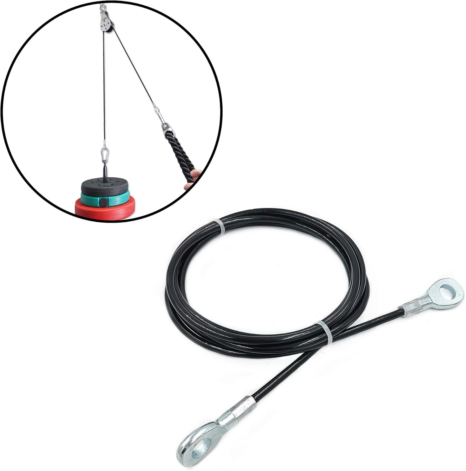 J Bryant Fitness Gym Replacement Cable Fitness Pulley Thick 5mm Heavy Duty Steel Wire Rope for Home Gym Cable Pulley Machine Accessories - Image 5