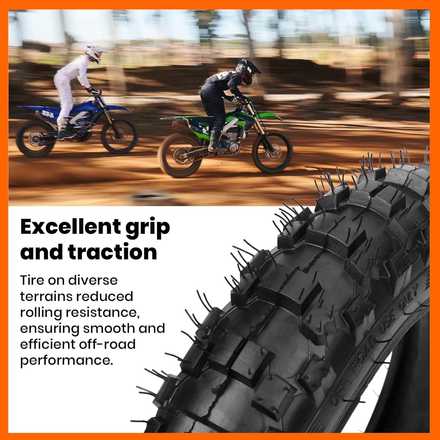 (2 Set) 2.5-10" Off-Road Tire and Inner Tube Set - Dirt Bike Tire with 10-Inch Rim and 2.5/2.75-10 Dirt Bike Inner Tube Heavy Duty Compatible with Honda CRF50/XR50, Suzuki DRZ70/JR50 and Yamaha PW50 - Image 6