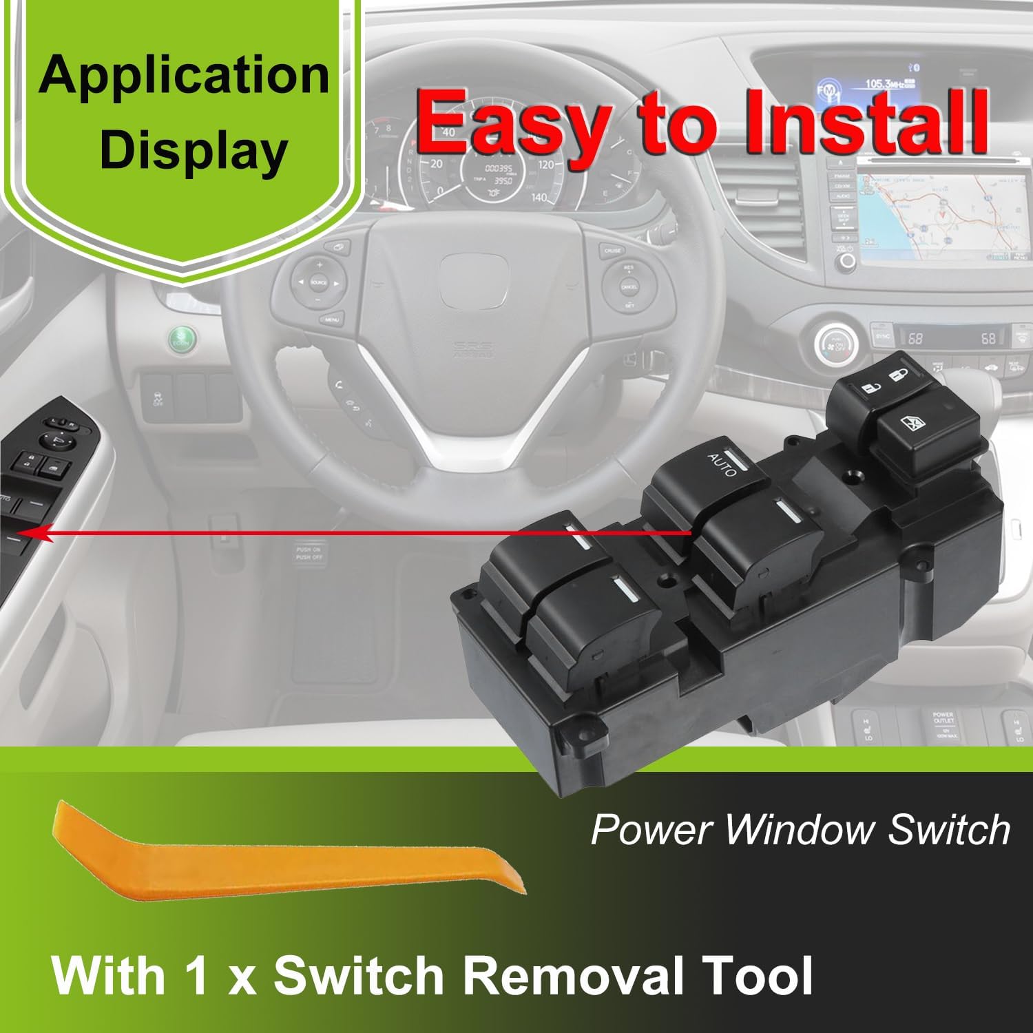 Front Left Driver Side Master Window Switch Replacement for Honda Accord Sport 2013-2017 Replace OE 35750T2AA91 | Fit for 2013-2017 Accord Sport 35750-T2A-A91 Power Window Master Switch Buttons - Image 6