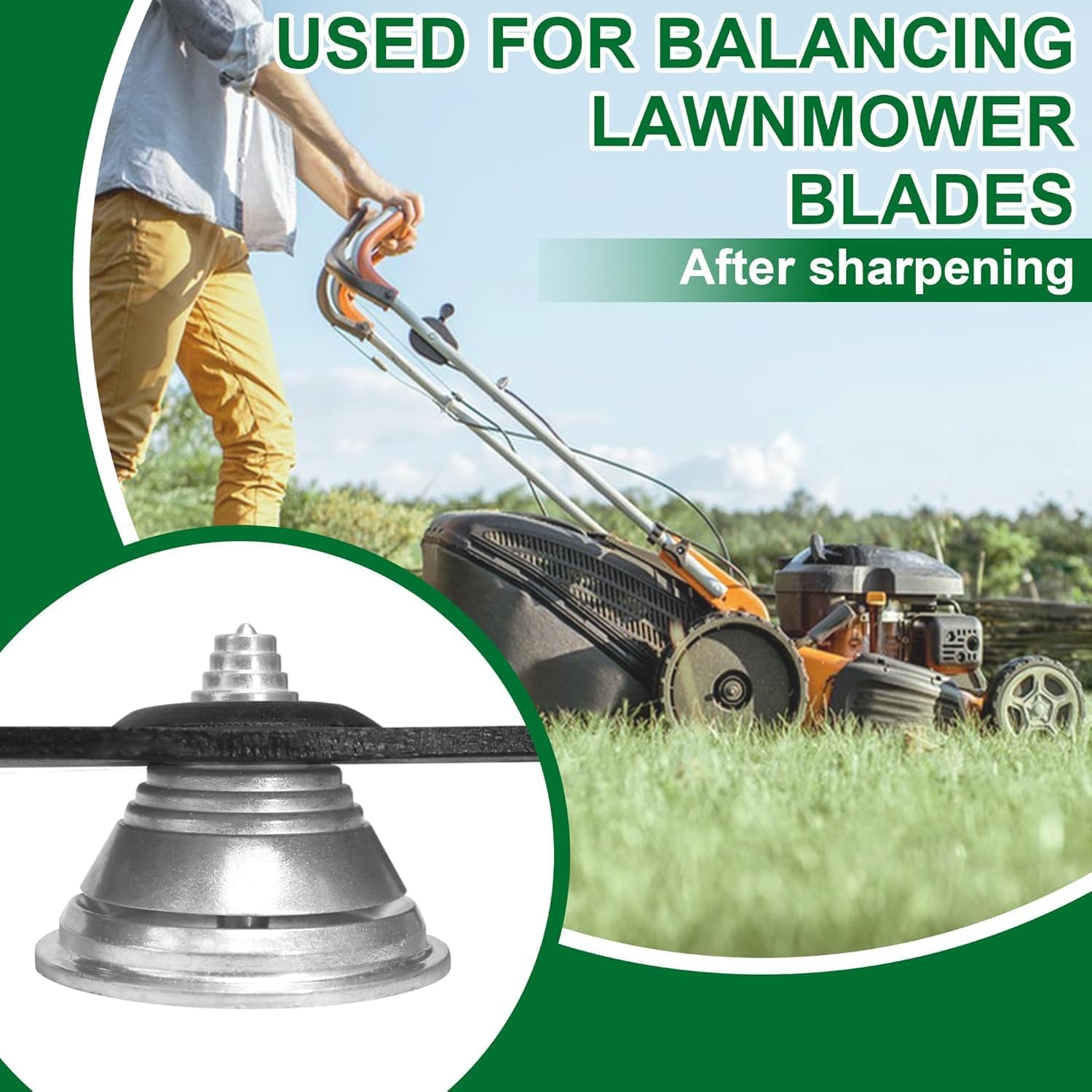 SporGain Lawn Mower Blade Balancer for Balances Blades After Sharpening, Metal Material Design Lawnmower Accessories, Compatible with Most Lawnmower Blades (2pk) - Image 5