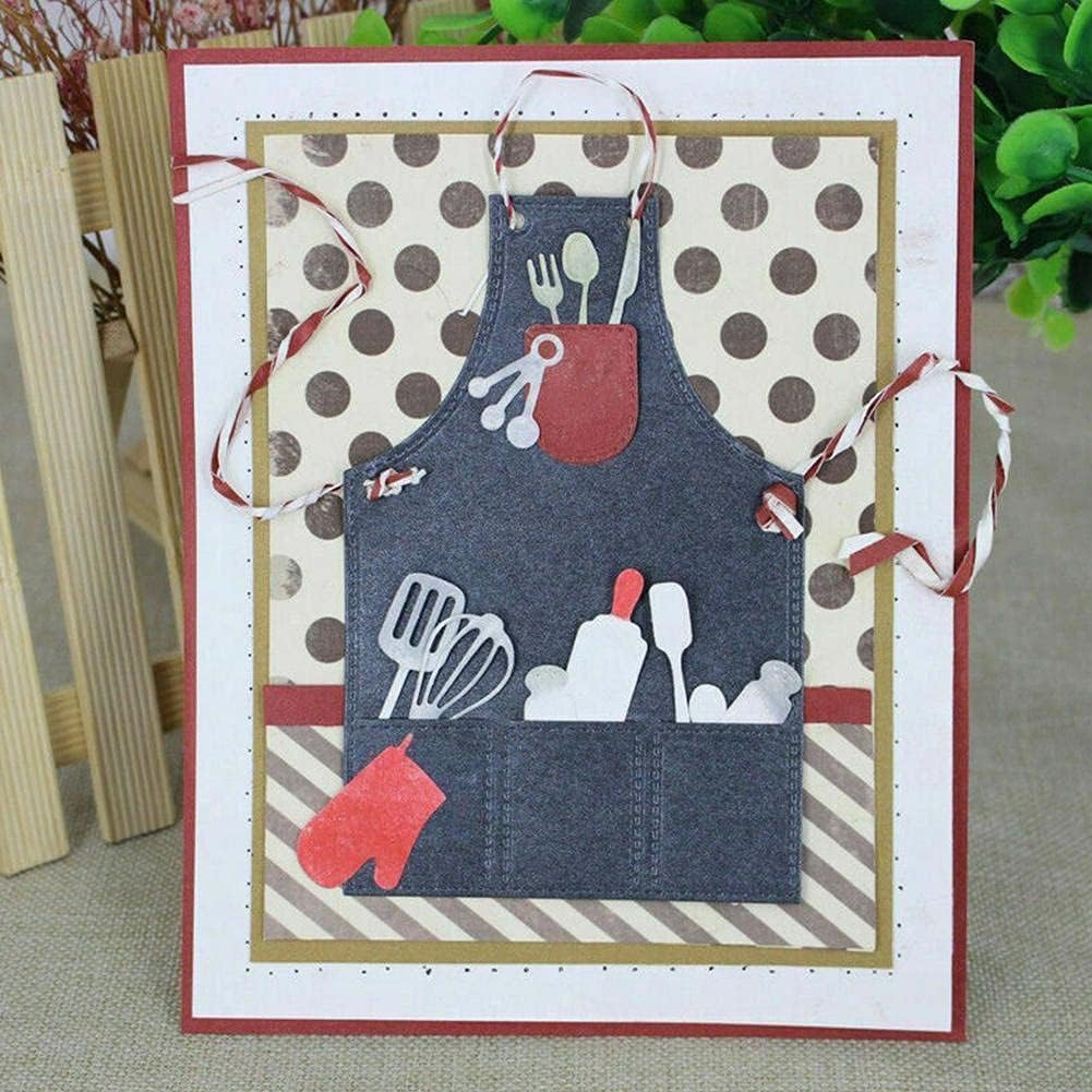 Silver Kitchen Apron Metal Cutting Dies Cooking Cutting Dies Stencils DIY Scrapbooking Album Paper Card Making Embossing Craft Dies,Die-Cutting and Embossing Decor - Image 5