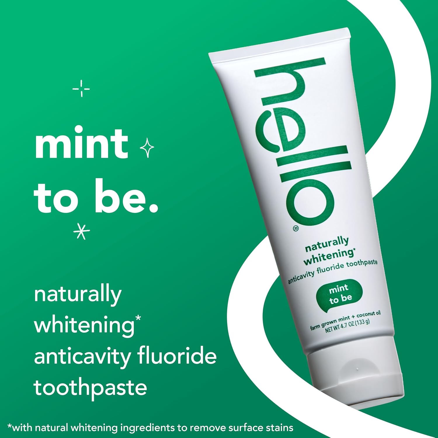 hello Naturally Whitening Fluoride Toothpaste, Natural Whitening Toothpaste with Coconut Oil and Tea Tree Oil, Tames Bad Breath, Helps Moisturize, and Fights Cavities, Mint, 3 Pack, 4.7 Oz Tubes - Image 2
