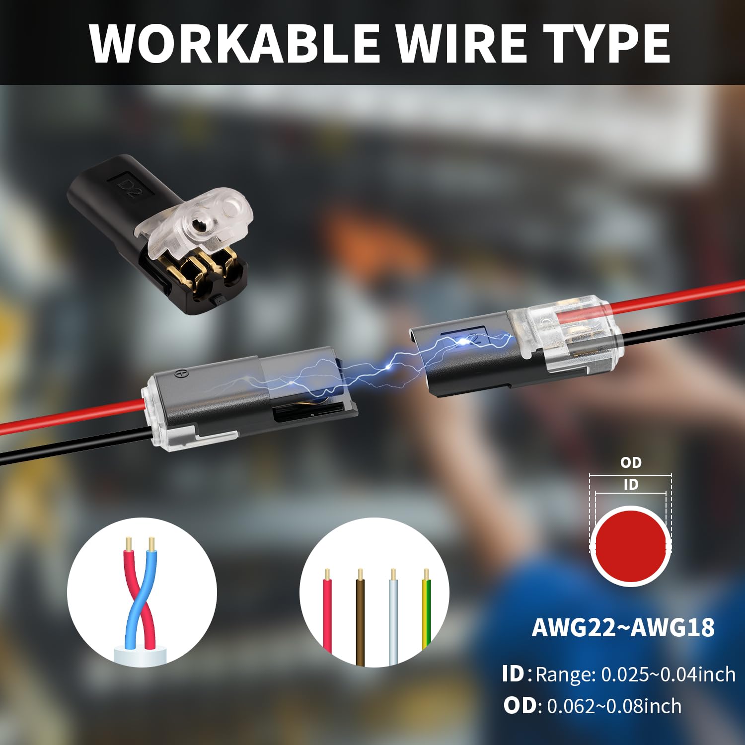 50 Pack Wire Connectors, Low Voltage 2 Pin Quick Splice Wire Connectors, Solderless Wire Splice Connector for 12V Landscape Lighting, LED Light Strips, and Home Wiring Projects - Image 6