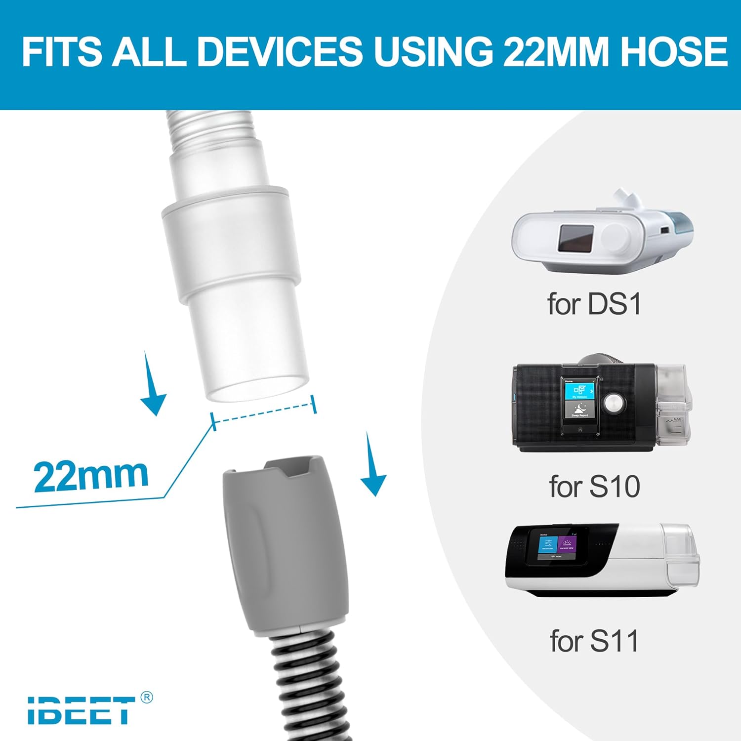 Replacement Tube Assembly for Wisp Nasal Mask, IBEET Short Tube for Wisp Connecting Hose, Replacement CPAP Accessories - Quick Release & 360-Degree Rotatable - Image 6