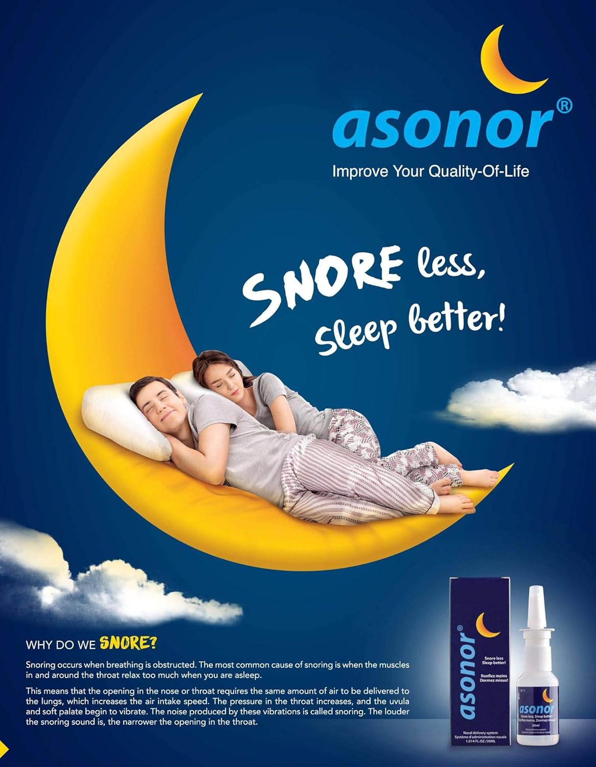 Asonor Snoring Nasal Spray - Fast Snore Stopper Drops for Better Sleep, Natural Breathing Relief - Helps Open The Throat & Air Passage While Sleeping - No Pain, Natural Anti Snoring Solution - 30ml - Image 5