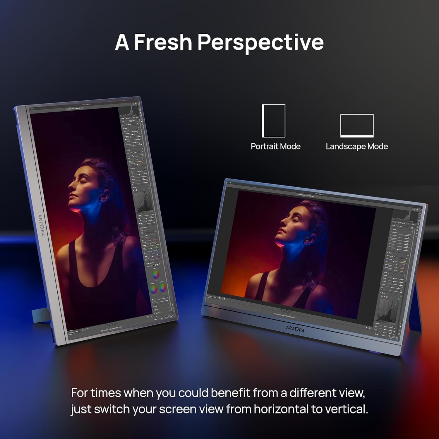 ARZOPA 16.1" Portable Monitor Gray, 100% sRGB FHD 1080P Kickstand Portable Laptop Monitor High Color Gamut Display IPS Eye Care Screen for High-end Office & Entertainment -Z1C Gray - Image 4