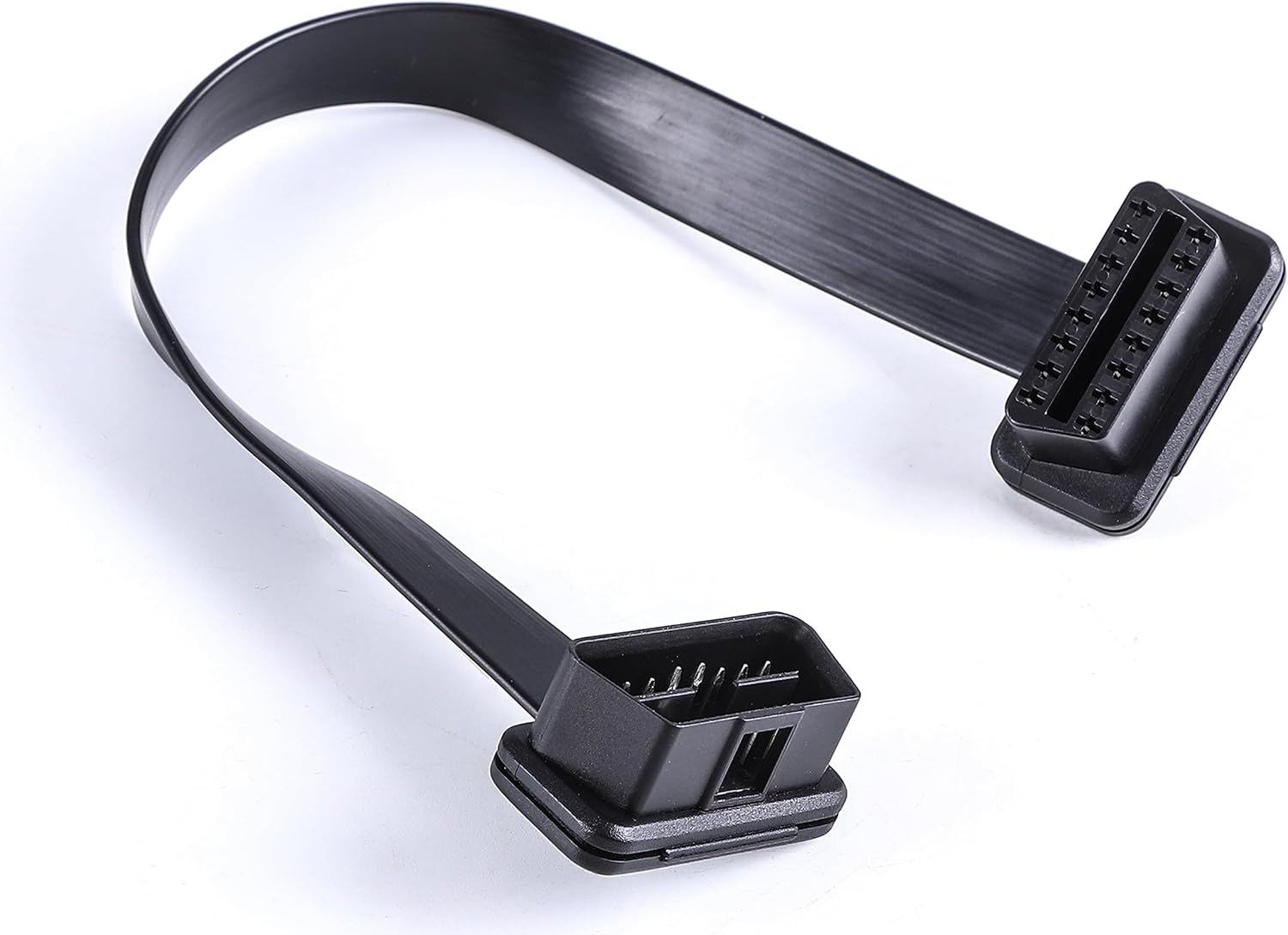 Low Profile OBD 2 OBD ii Male to Female Ribbon Extension Diagnostic Cable 16pins Connected Fully for Scan Tool Code Reader 1ft/30cm - Image 3