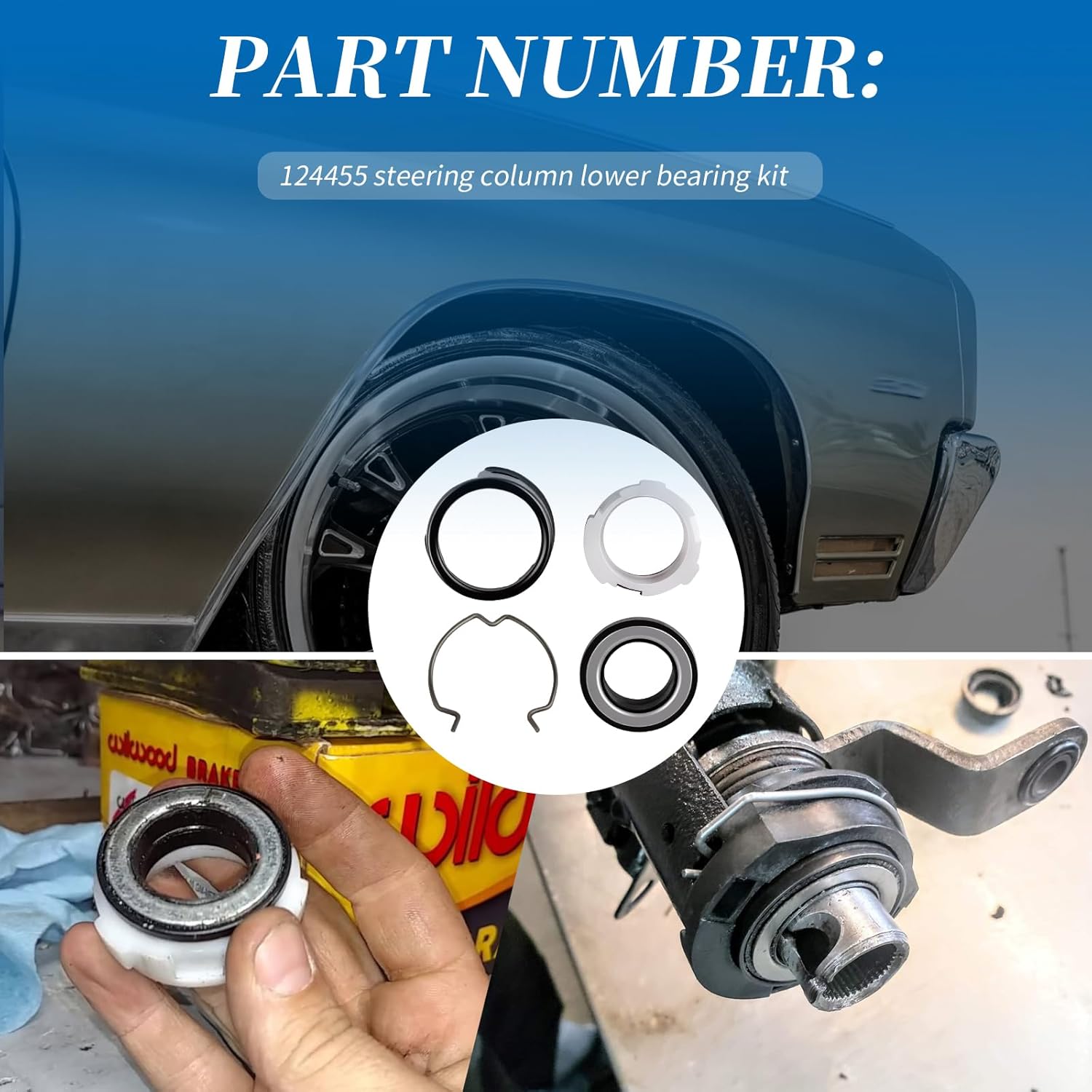 124455 Steering Column Lower Bearing Kit Compatible with GM Pontiac Chevrolet Camaro Pontiac Firebird 1970 and beyond - Image 6
