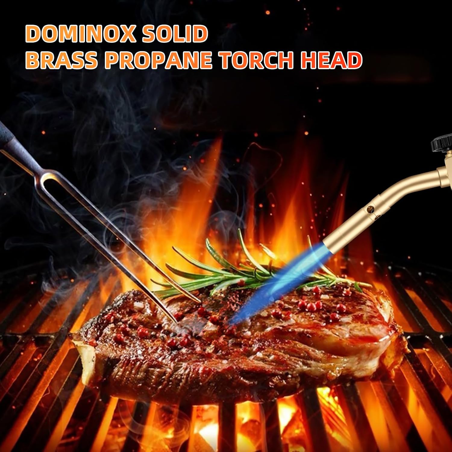 Propane Torch Head, Manual Start Solid Brass Brazing Torch Fuel by Propane CGA600 Cylinder, Blow Torch for Soldering, Brazing, Welding, Thawing and Cooking (Only Torch) - Image 7