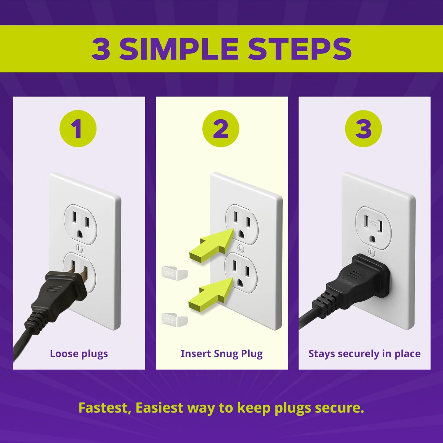 Loose Outlet Plug Fix & Outlet Insert | Prevent Plug from Being Unplugged & Save Money On Electricians – Clear Plastic Plugs for Outlets Keep Loose Plugs Secure – (25/Pack Clear) - Image 4