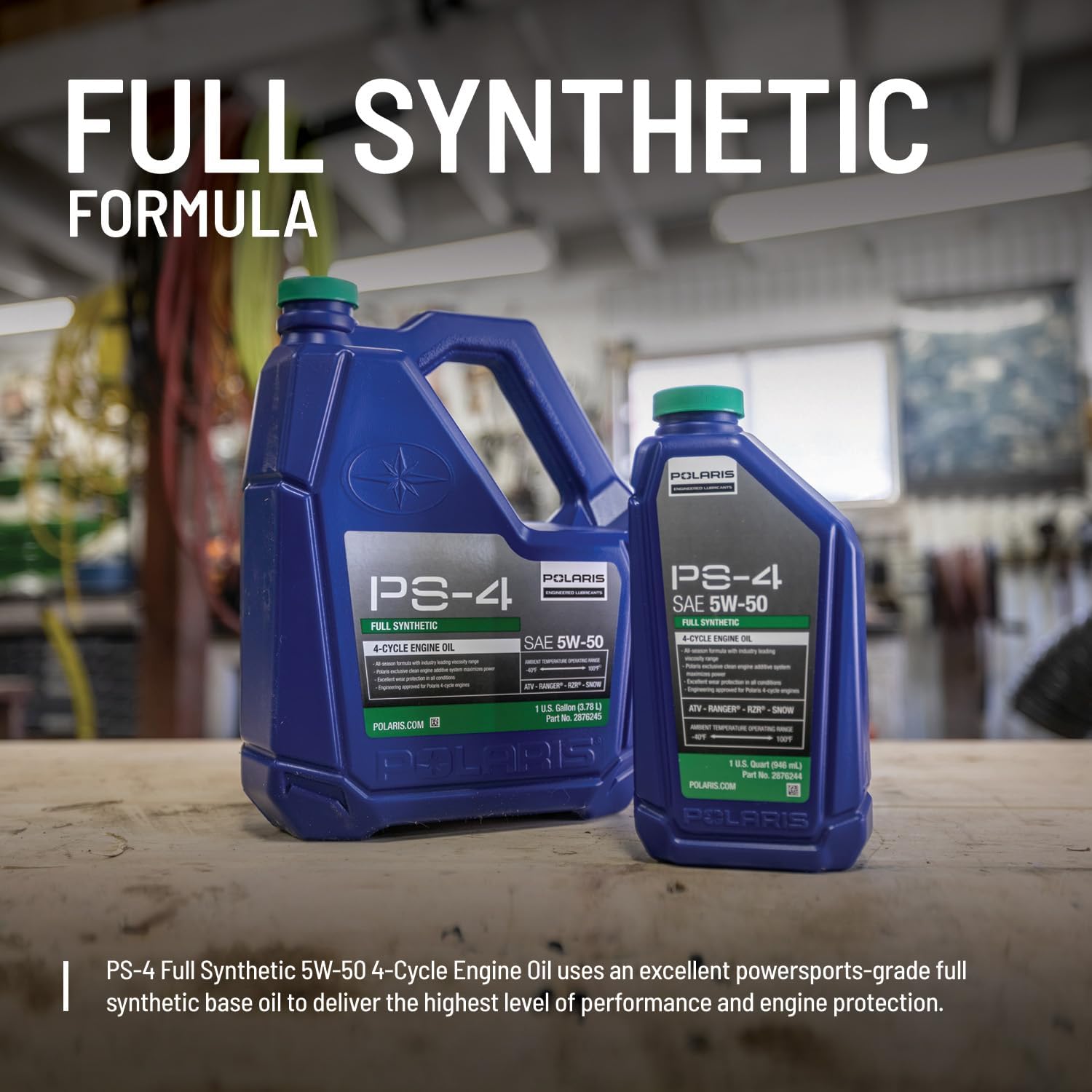 Polaris PS4 All-Season 4 Cycle 5W50 Full Synthetic Motor Oil for Specific RANGER, GENERAL, RZR, SPORTSMAN, Scrambler Models With 4 Stroke Engine, PS-4 Oil for UTV SxS ATV, Genuine OEM - Part 2876244 - Image 8