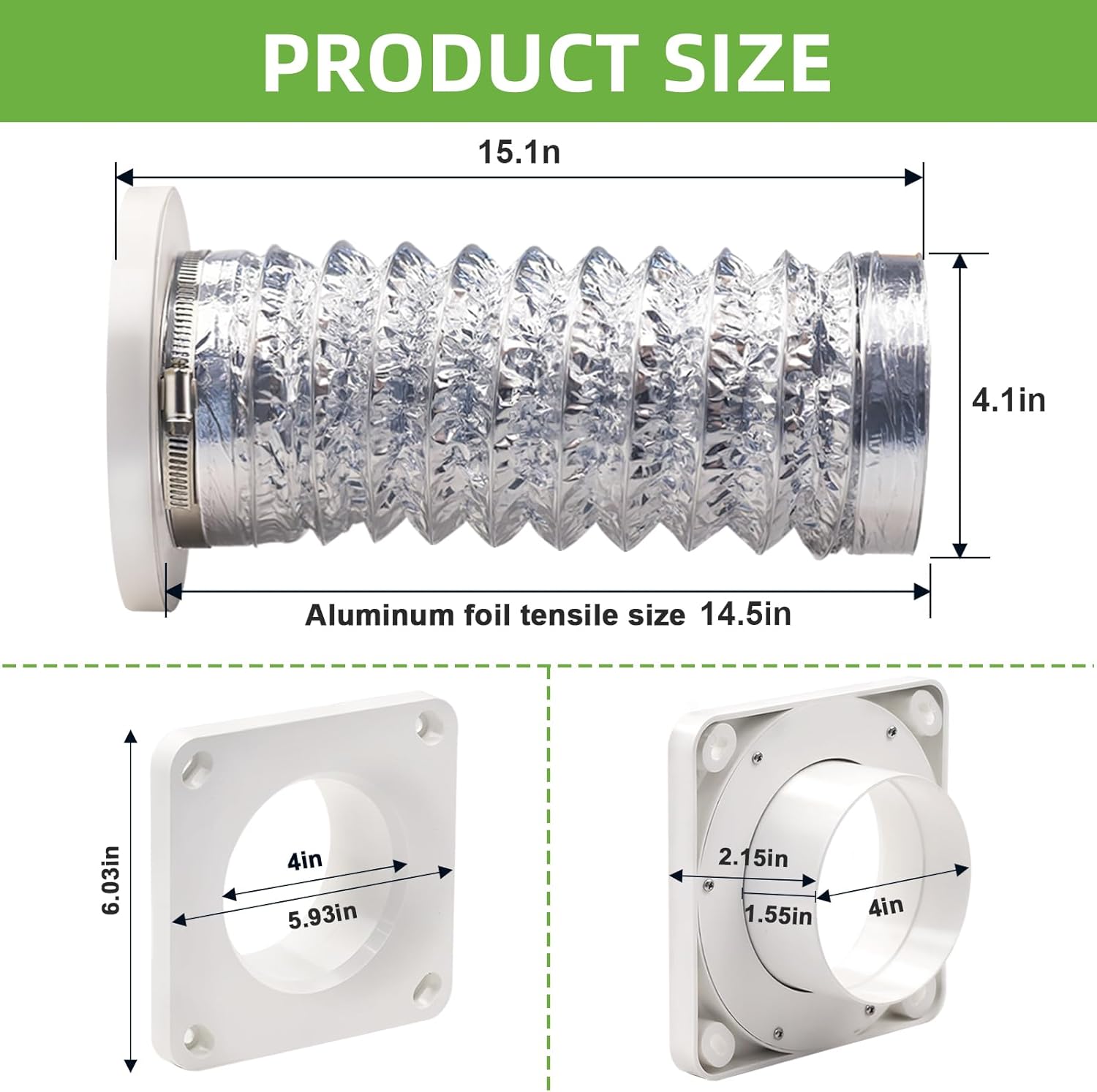 Magnetic Dryer Vent Coupling-Quick Connection and Disconnection Strong Magnet Self-Alignment Design Quick-Installation Dryer Magnetic Vent Connector Airtight Seal Dryer Vent Connector Kit - Image 2