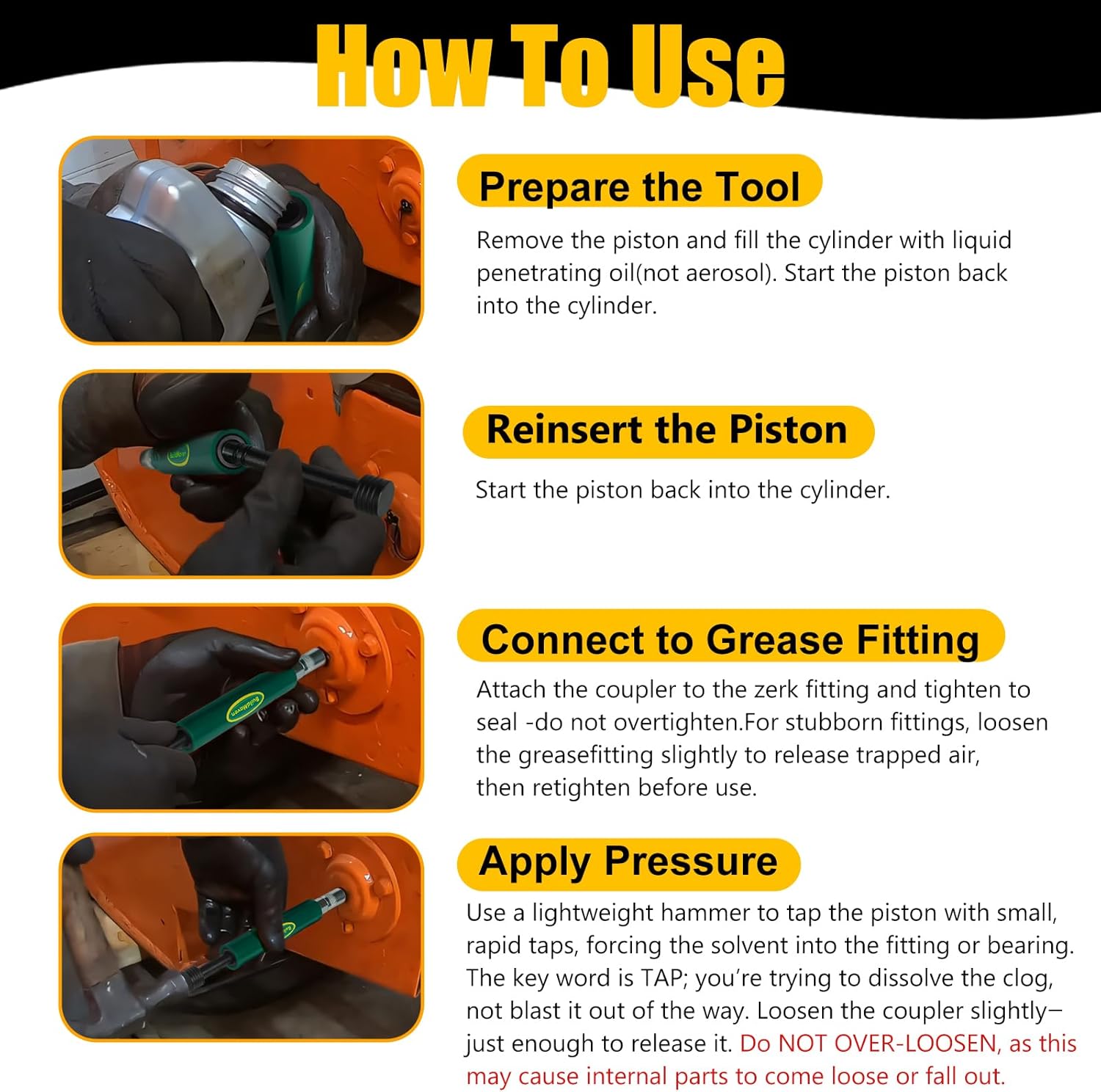 Grease Fitting Cleaning Tool -Grease Zerk Cleaner, Zerk Fitting Cleaning Tool, Remove Old Dried Grease from Fittings, Pins, Shafts, Bushings, and Joints (Green) - Image 6