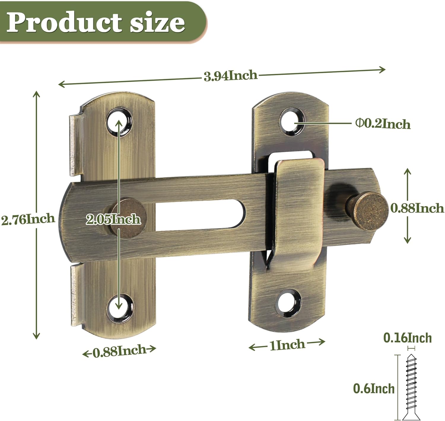 Alise 4 inch Flip Latch Gate Latches, Safety Door Latch for Barn Wood Fence Sliding French Doors,Heavy Duty Stainless Steel Gate Hardware Bronze,MS9001-Q - Image 2