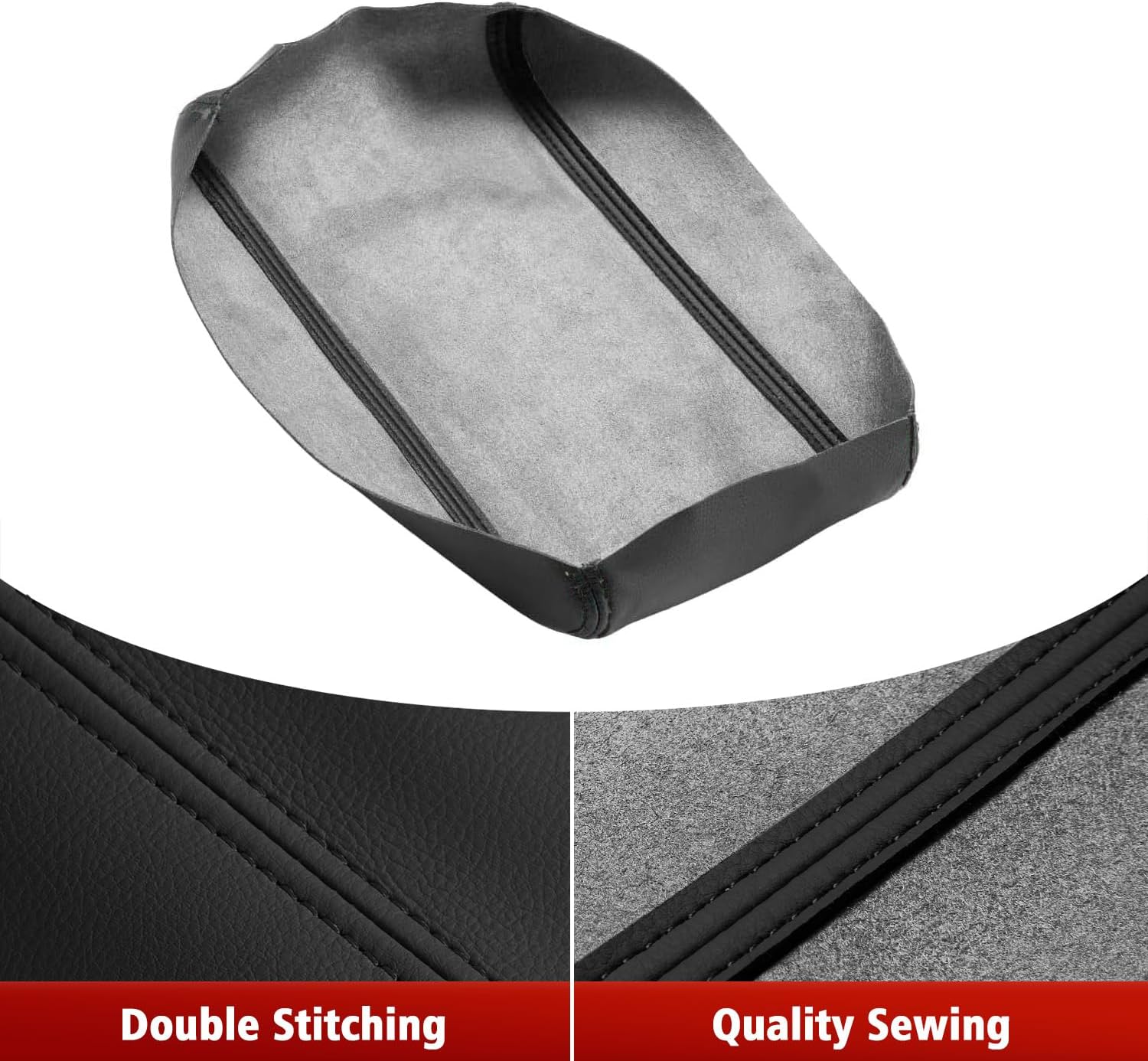 KBH Center Console Armrest Cover Replacement for Toyota Camry 2012 2013 2014 2015 2016 2017, Vinyl Leather, Car Arm Rest Lid Skin Upholstery, Black (Leather Part Only) - Image 2