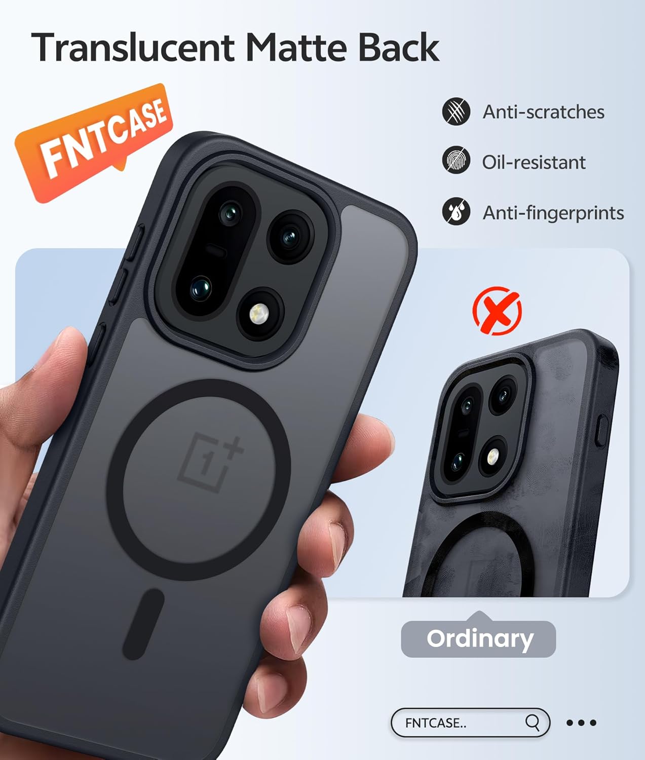 FNTCASE for Oneplus 15 Case: Magnetic Matte Translucent Frosted Slim Shockproof Cell Phone Cover | Durable Screen Protector | Military Grade Protection Drop Proof Protective Cases, 6.78 inches - Image 6
