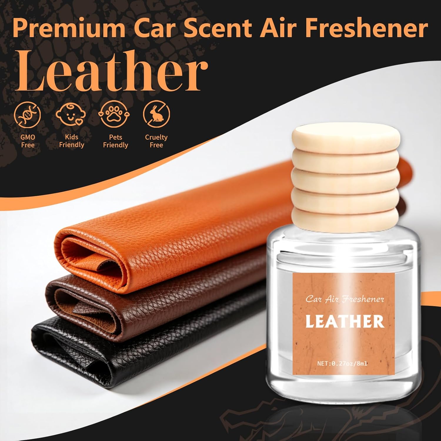AROIC Hanging Car Air Freshener - 6 Pack Luxury Leather Scent Air Freshener Set, Long-Lasting Natural Essential Oil Fragrance Diffuser Eliminates Odors,Ideal Business Gift for Car Accessories Unisex - Image 4