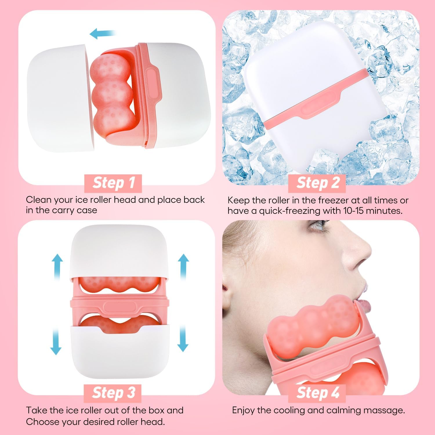 Fronnor Ice Roller for Face,Eyes,Cooling to Tighten Brighten Complexion, Soothing Skin Care Tool, Massager Under Eye Puffiness,Gift for Women - Image 7