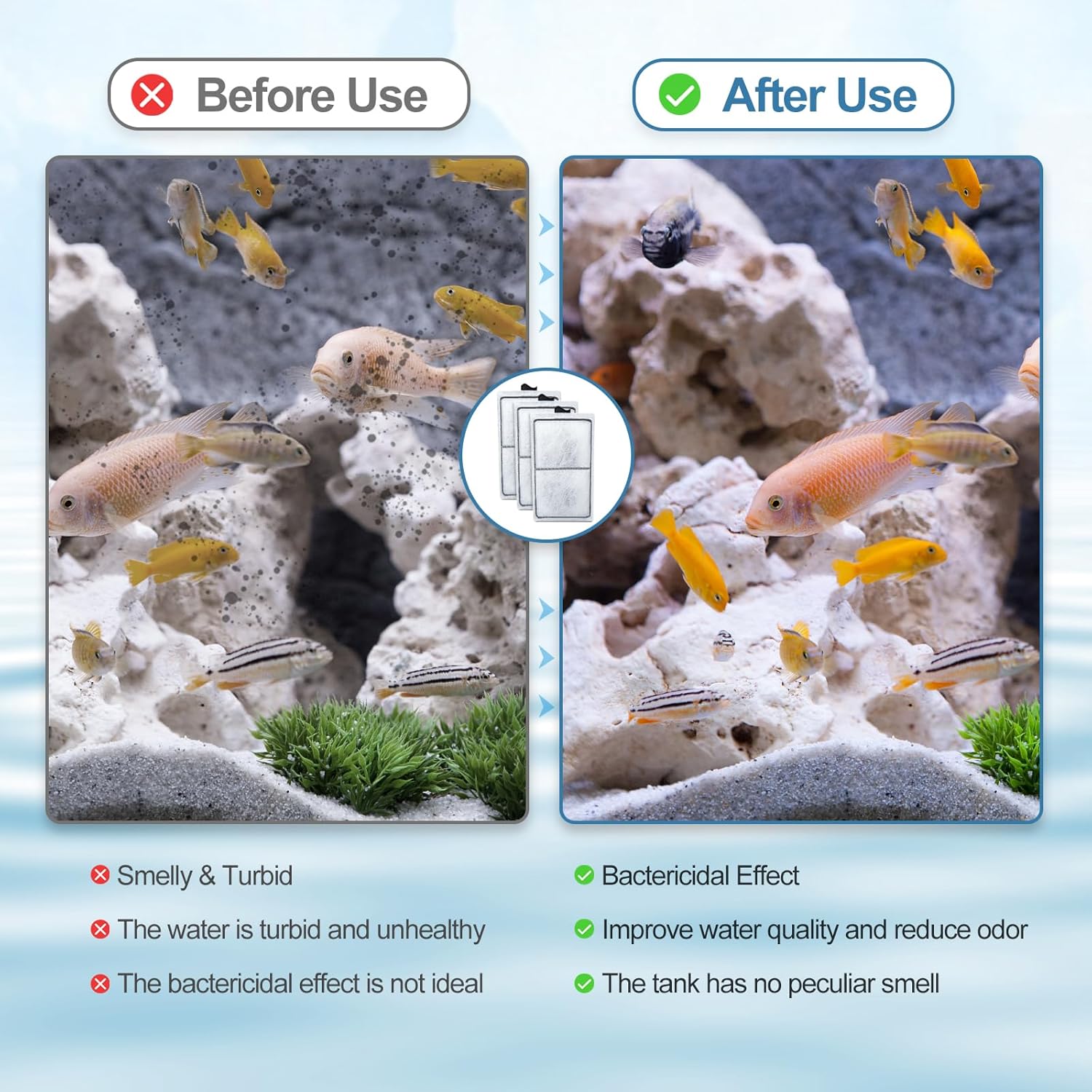 15 Pack PF-S Filter Cartridges Compatible with Silenstream PF10 Power Filters, Remplacement Aquarium Carbon Cartridge with Zeolite - Image 5