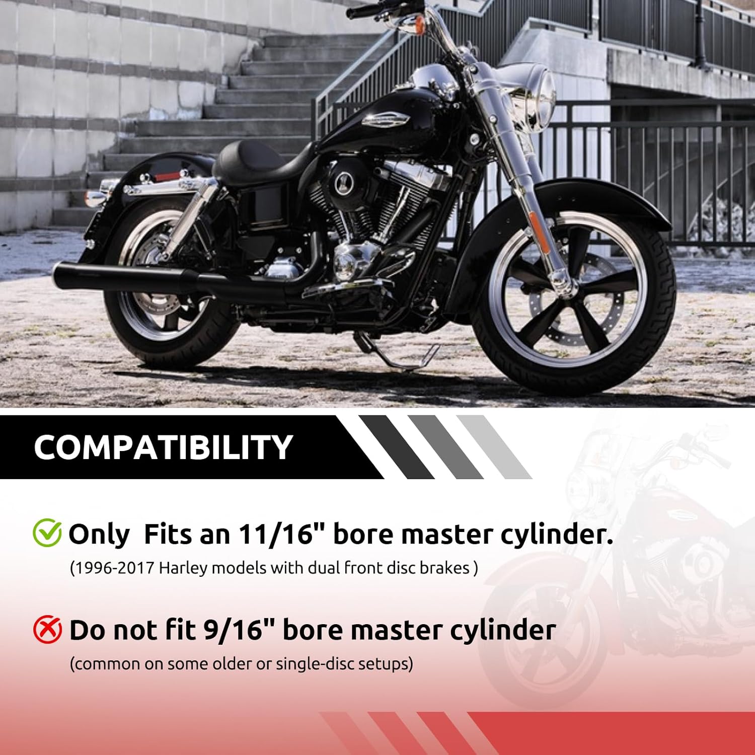 Front Master Cylinder Rebuild Kit 11/16" Bore for Harley-Davidson Dual Disc Models 45072-96 Brake Master Cylinder Rebuild Kit - Image 2