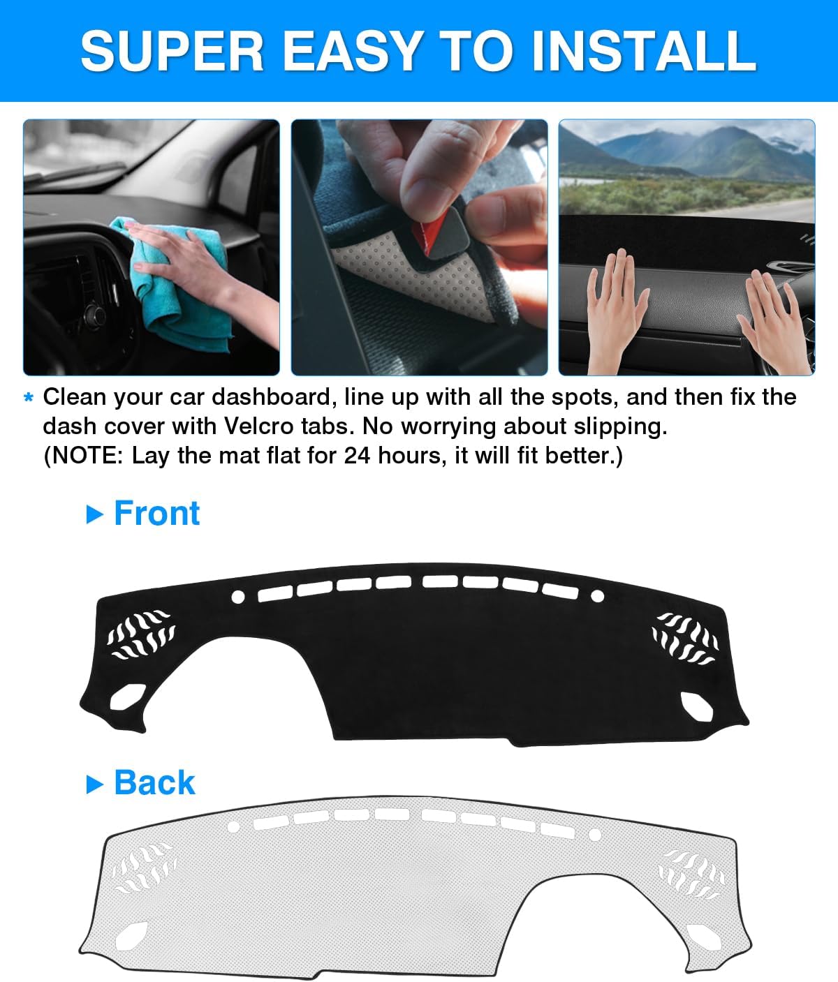 Autorder Dashboard Cover Mat for Toyota GR86/Subaru BRZ 2022-2025 2026 Accessories Dash Cover Flannel Dash Mat Sunshade Glare UV Rays Protector - Image 5