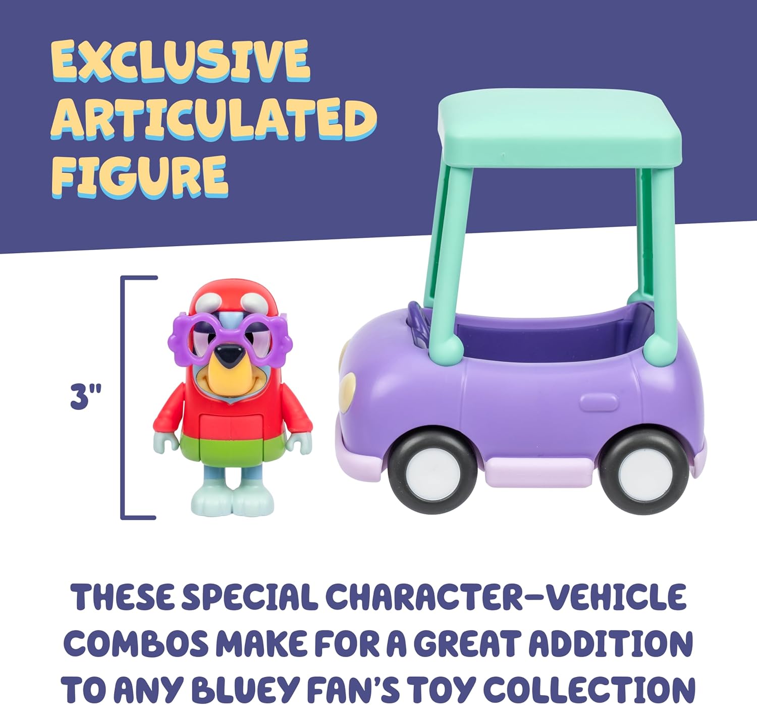 Bluey Basic Granny Toddler Toy Car, 3” Articulated Janet Kids Toy, Immersive Car Toys for Toddlers of Ages 3+ - Image 6
