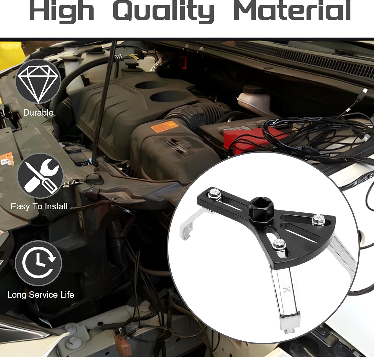 Car Fuel Pump Removal Tool, Adjustable Fuel Pump Lock Ring Tool, Car Fuel Lid Tank Cover Collar Ring Spanner, Universal 5.31" to 7.17" Fuel Tank Repair Tool - Image 4