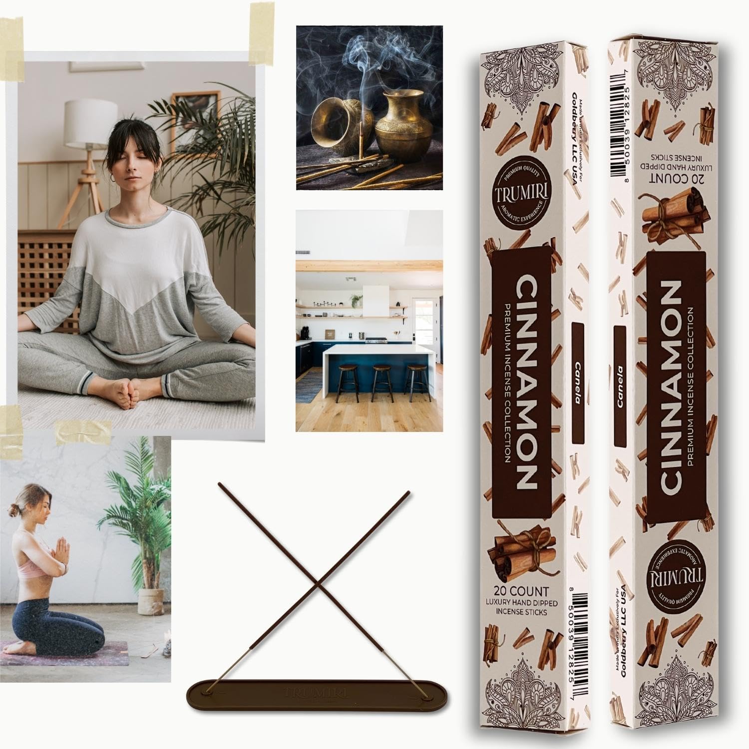 Cinnamon Incense Sticks - Incienso de Canela - Total 40 Insence-Sticks - Dual Pack of 20 Insense - Inciensos - Inscents - Natural Non Toxic Ingredients - Incents - Incence - Inscense - Image 3