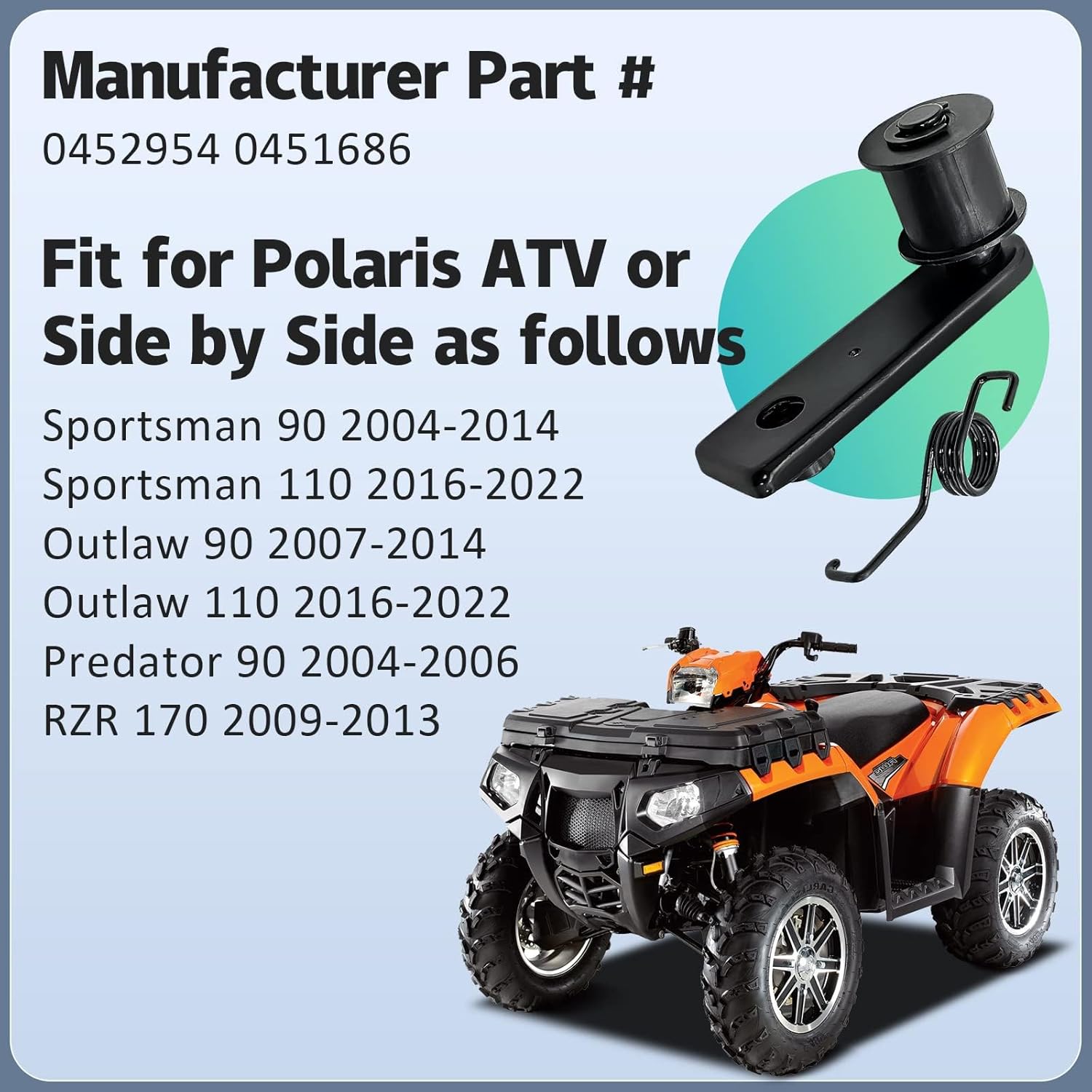 M MATI Chain Tensioner 0452954 for Polaris Sportsman 90 110 Outlaw 90 110 Predator 90 RZR 170 2004-2022 0451686 - Image 2