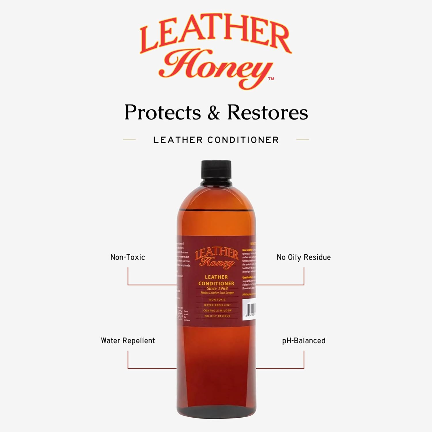 Leather Honey Leather Conditioner, Non-Toxic & Made in the Usa Since 1968. Protect & Restore Leather Couches & Furniture, Car Interiors, Boots, Jackets, Shoes, Bags & Accessories. Safe for Any Colors - Image 3