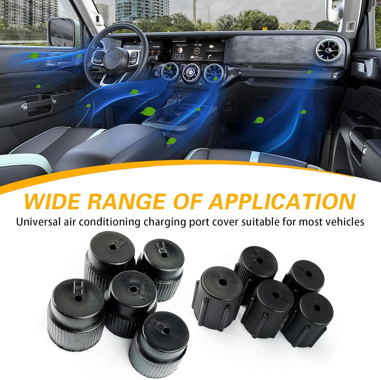 10 PCS Car A/C Valve Core Caps, R134a A/C High & Low Pressure Port Caps, R134a A/C Repair System Charging Port Caps, Leakproof Car A/C System Seal Caps, Universal A/C Service Repair Accessories - Image 4