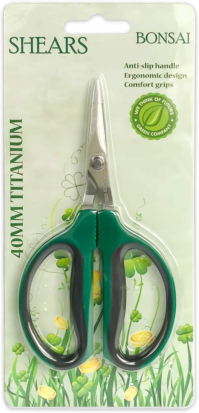 6-Inch Stainless Steel Garden Bonsai Pruning Shears with 40mm Straight Blade Pruners, Anti-Slip Softgrip Micro-Tip Snip - Image 2