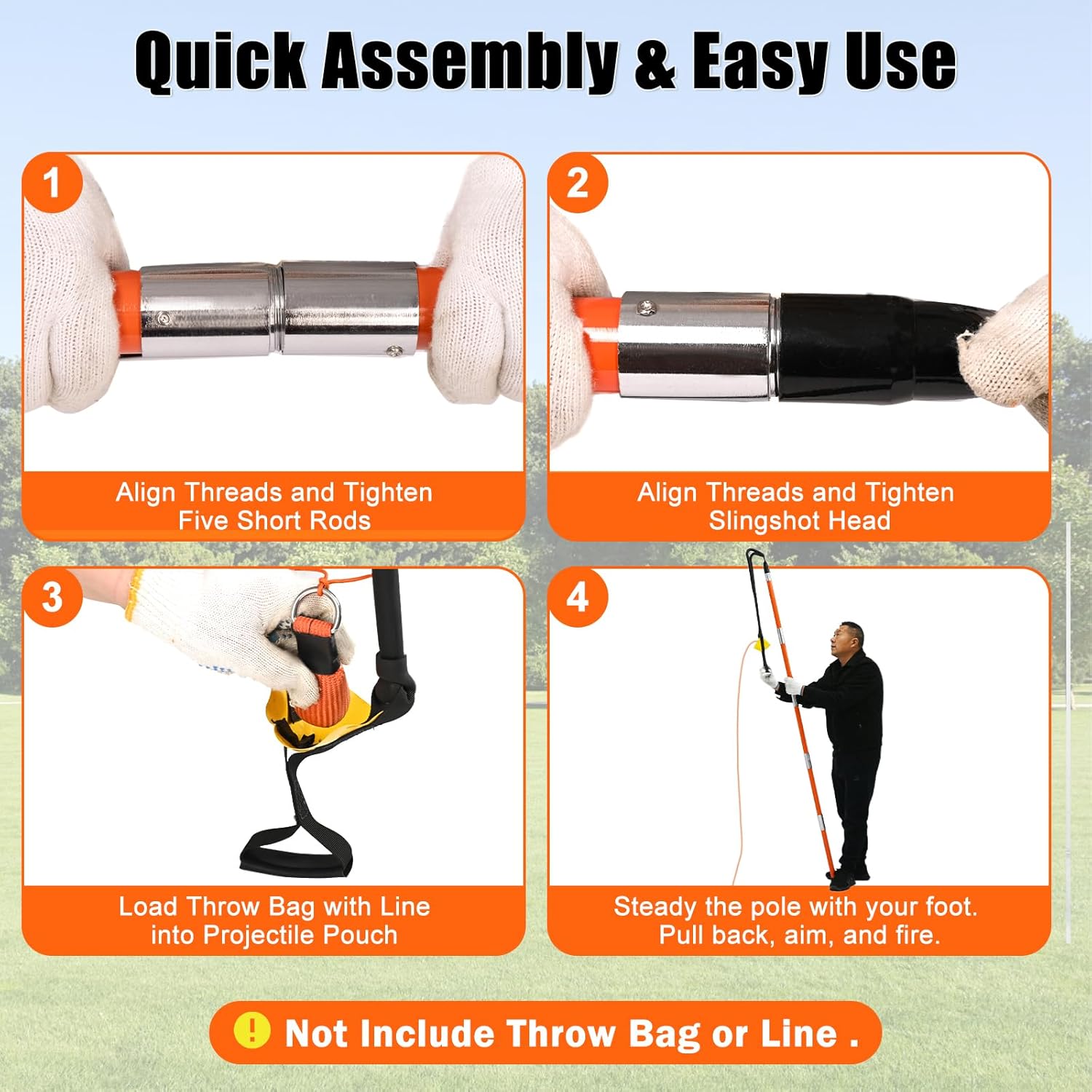 Arborist Slingshot Throw Line Rope Launcher, Portable Arborist Rope Launcher for Tree Work & Rope Placement - Image 6