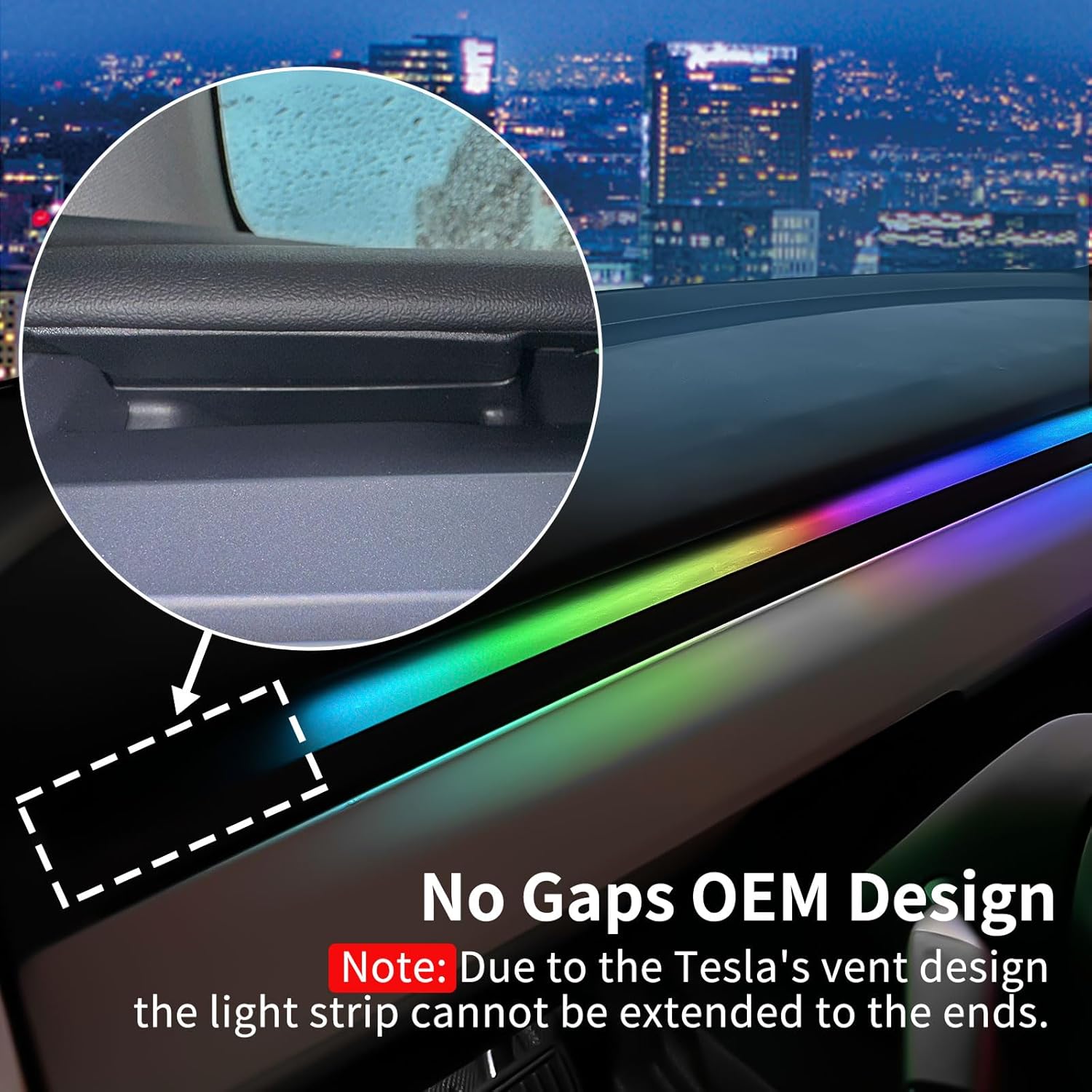 Uxcer 2025-2021 Tesla Model 3/Y Interior Neon Lights for Dashboard, RGBIC Color Changing LED Strip Lights with App & Remote Control,Tesla Model 3/Y Accessories(Not Fit for M3 Highland & My Juniper) - Image 6