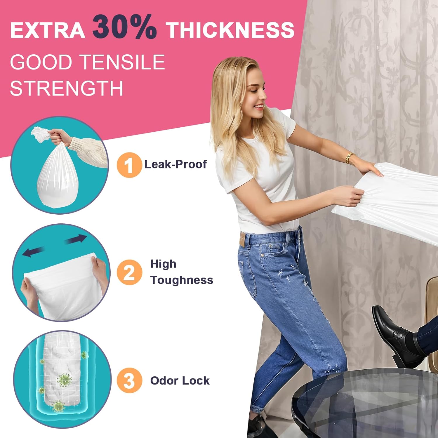 Refills Compatible with DEKOR Classic Diaper Pail Refill Bags| 4 Pack| Super Powerful Odor Eliminator Extra Thick Diaper Pail Bags| Each Holds up to 2772 Diapers| Fresh Lemon Scent| Easy to Replace - Image 4