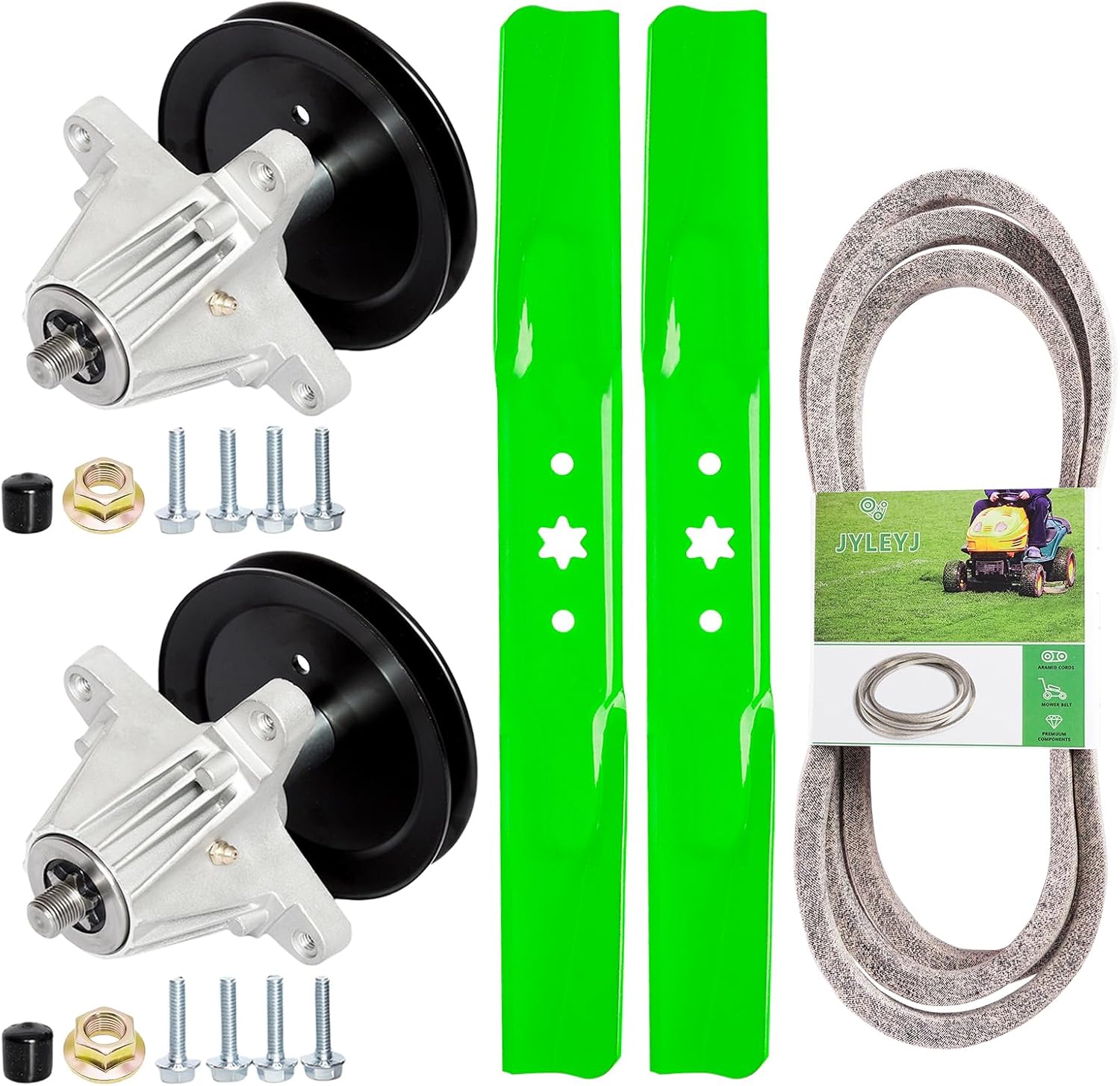 42" Deck Rebuild Kit for MTD Craftsman T1000 T1200 T1400 T1800, Troy Bilt TB42 Bronco Pony Mower, Includes 2 Spindle 618-06991 918-06991, 2 Blade 742-0656 742-04312 942-04038, 1 Be lt 754-05056