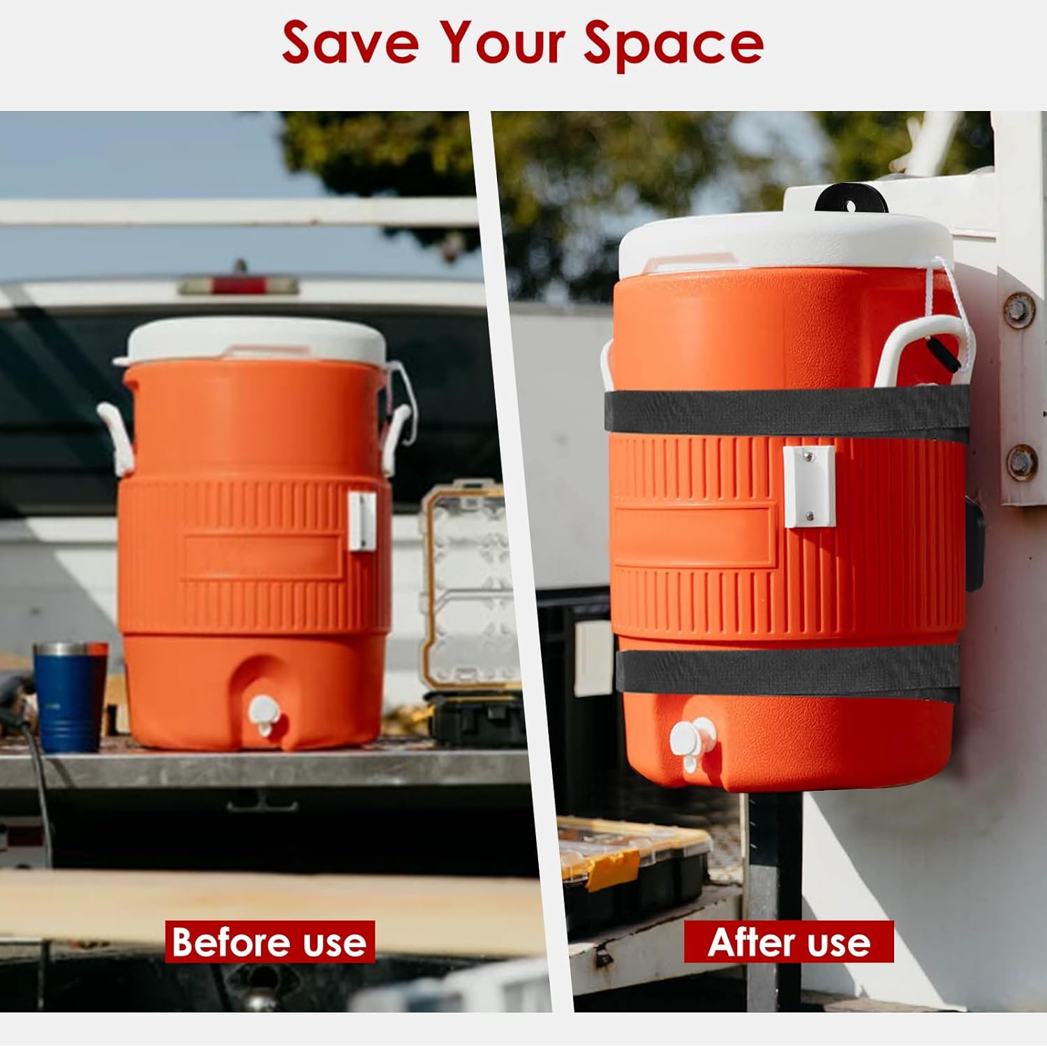 5 Gallon Bucket Holder, Steel Water Cooler Mount Rack,5 Gallon Water Cooler Bucket Holder for Trailer,Truck,RV, Cart, UTV, Mower - Image 7