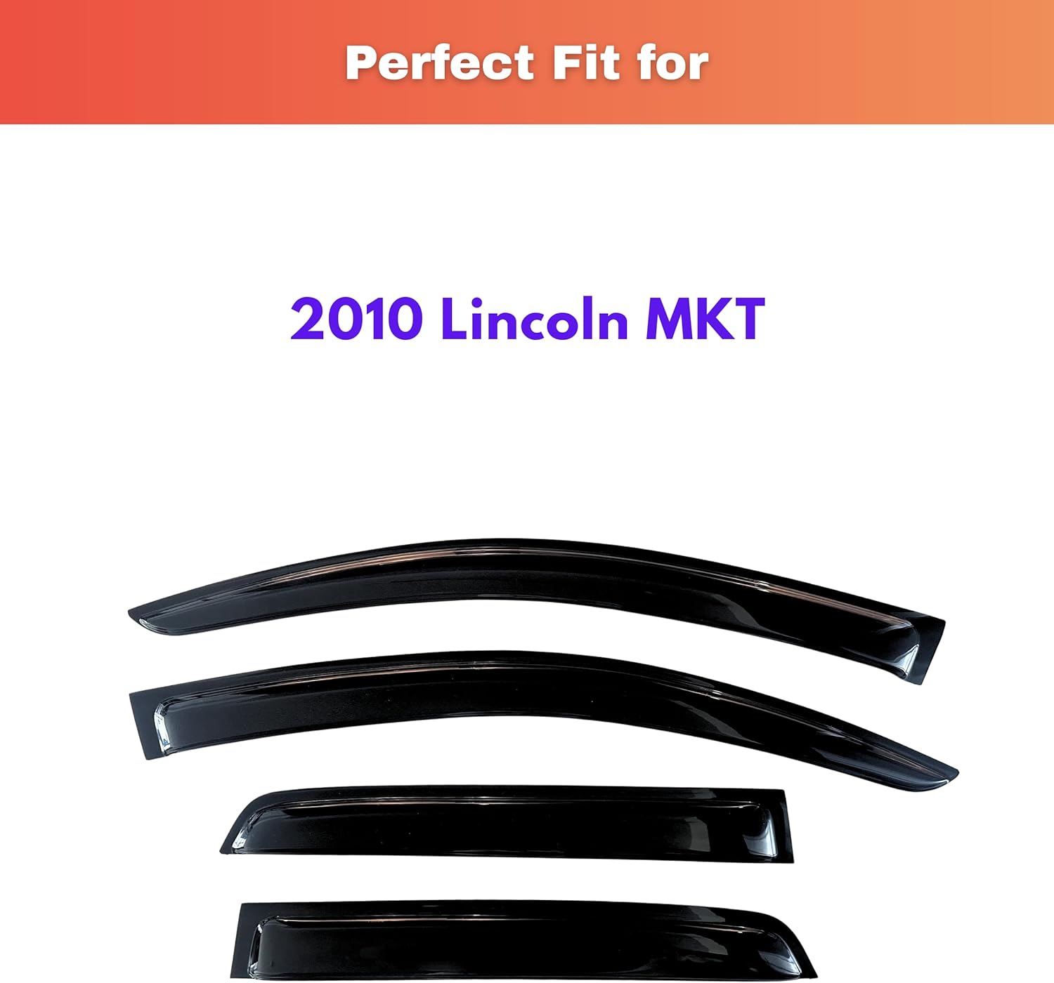 KPY Rain Guards Fit for 2010 Lincoln MKT, Out-Channel Window Visors Vent Wind Deflectors 4PC, Car Accessories for 2010 MKT - Image 2