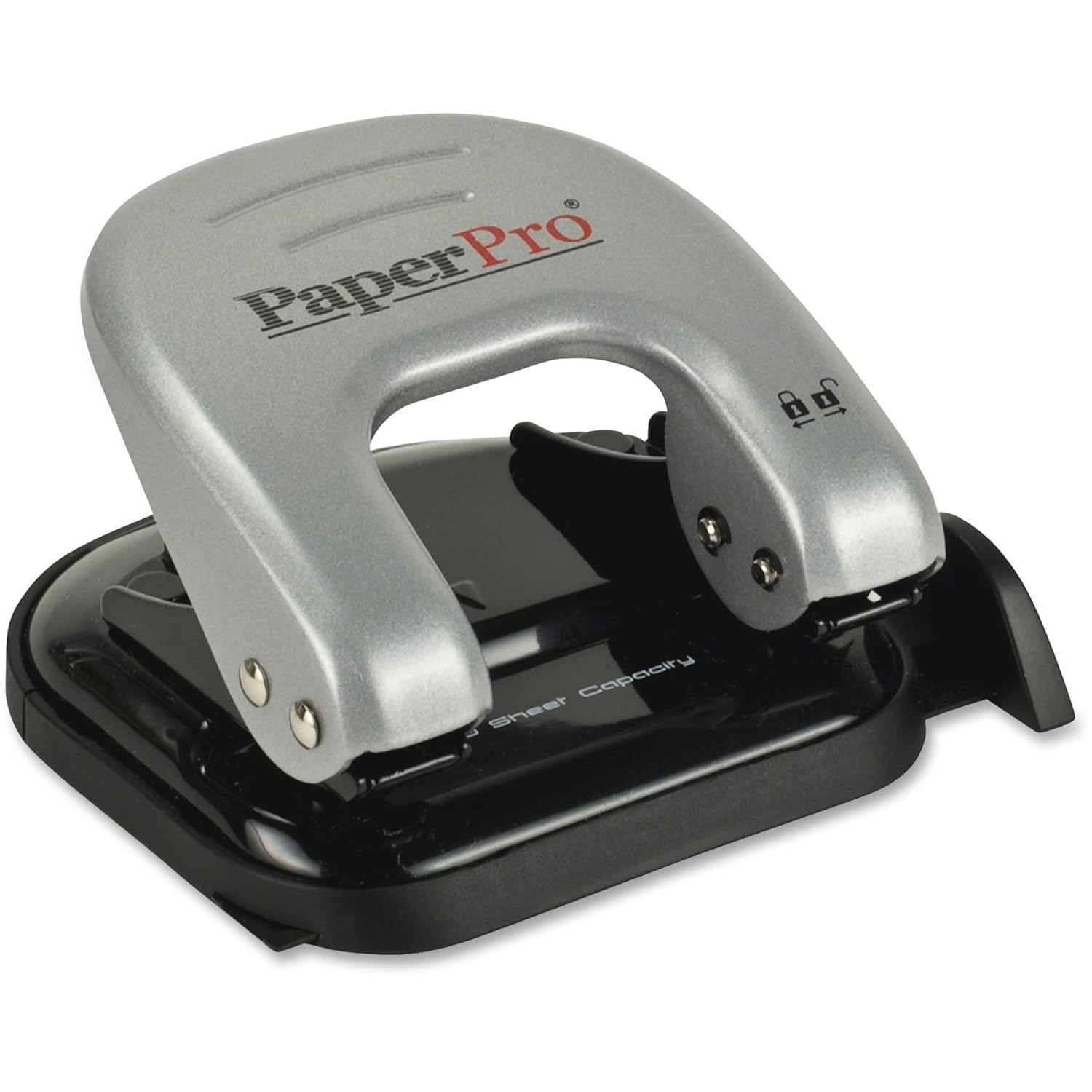 Bostitch Office EZ Squeeze Reduced Effort 2-Hole Punch, 2 Sheets, Locking Handle, Silver (231) - Image 7