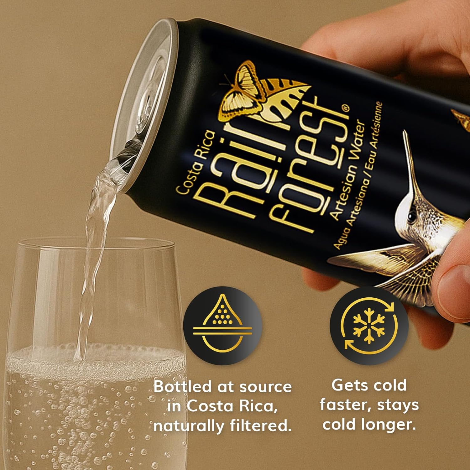 Rainforest Sparkling Water Cans | 12 Pack – 355 ml Each | Crisp Carbonated Water for Pure Refreshment | Naturally Sourced Drinking Water in Eco-Friendly Packaging - Image 6