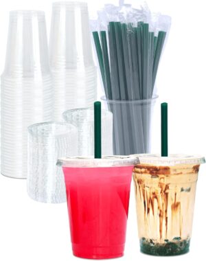 Cappatua 16 oz Clear Plastic Cups w...